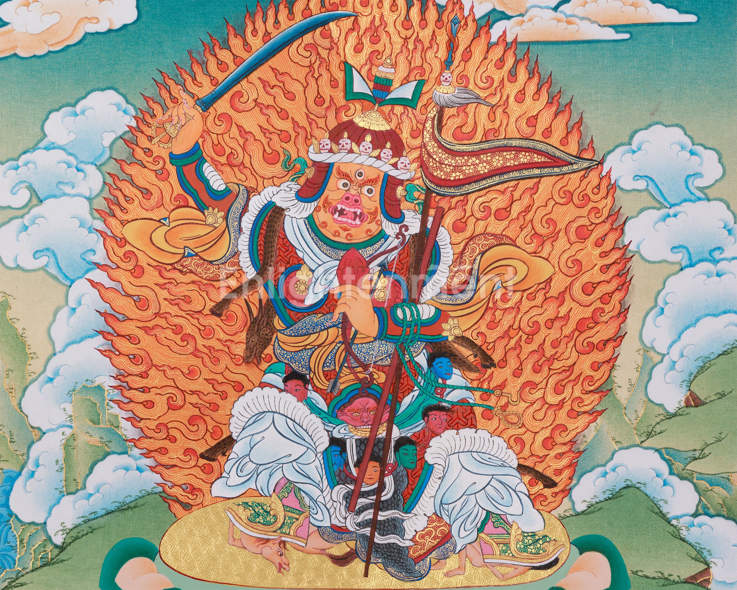 Begtsechen Mahakala Thangka | Wrathful Protector Deity in Tibetan Buddhism