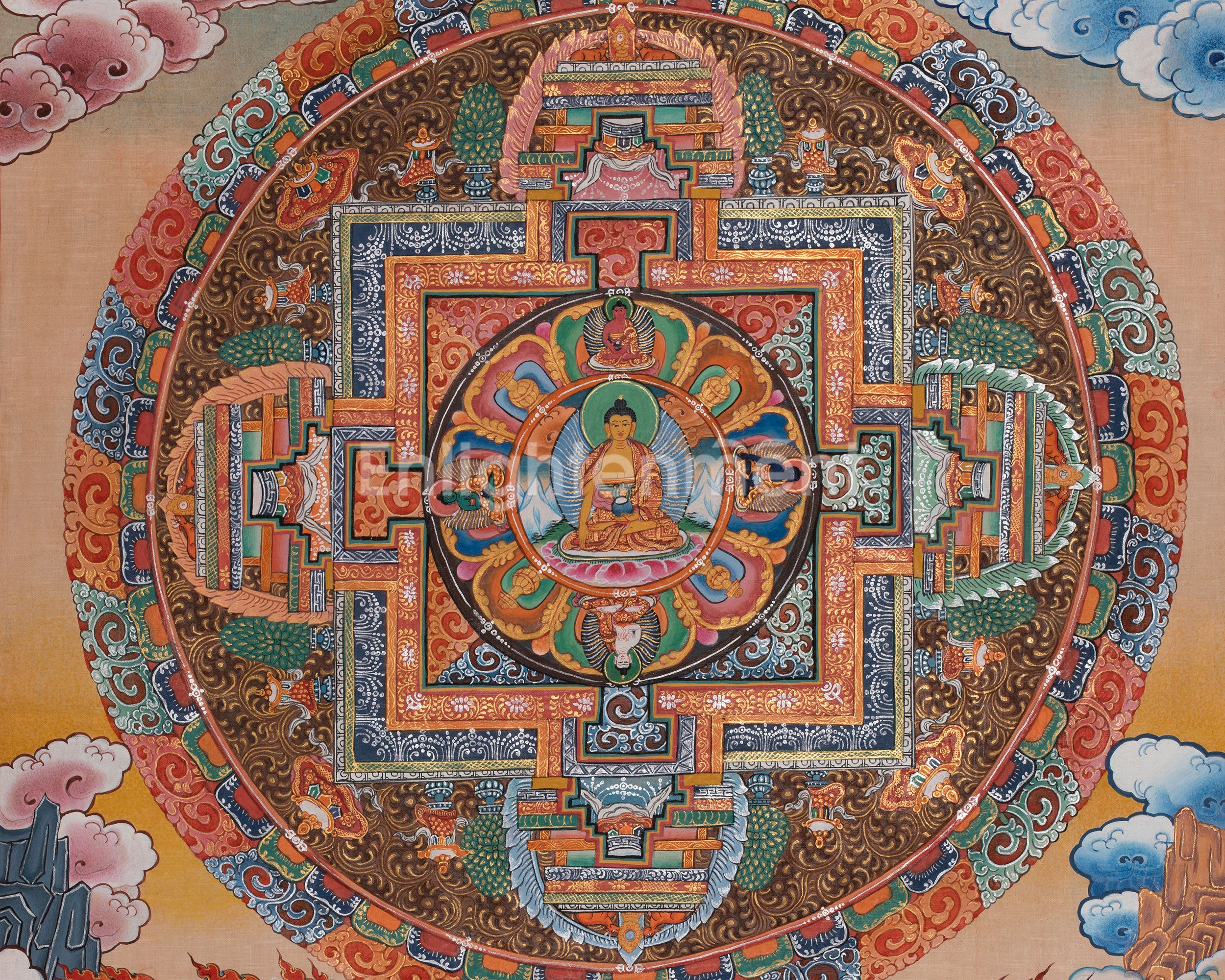 Colorful Mandala Thangka | Unique Tibetan Thanka