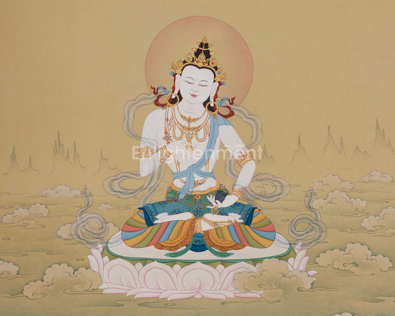 Artistic Vajra sattva Purification Buddha Thangka | Buddhist Masterpiece