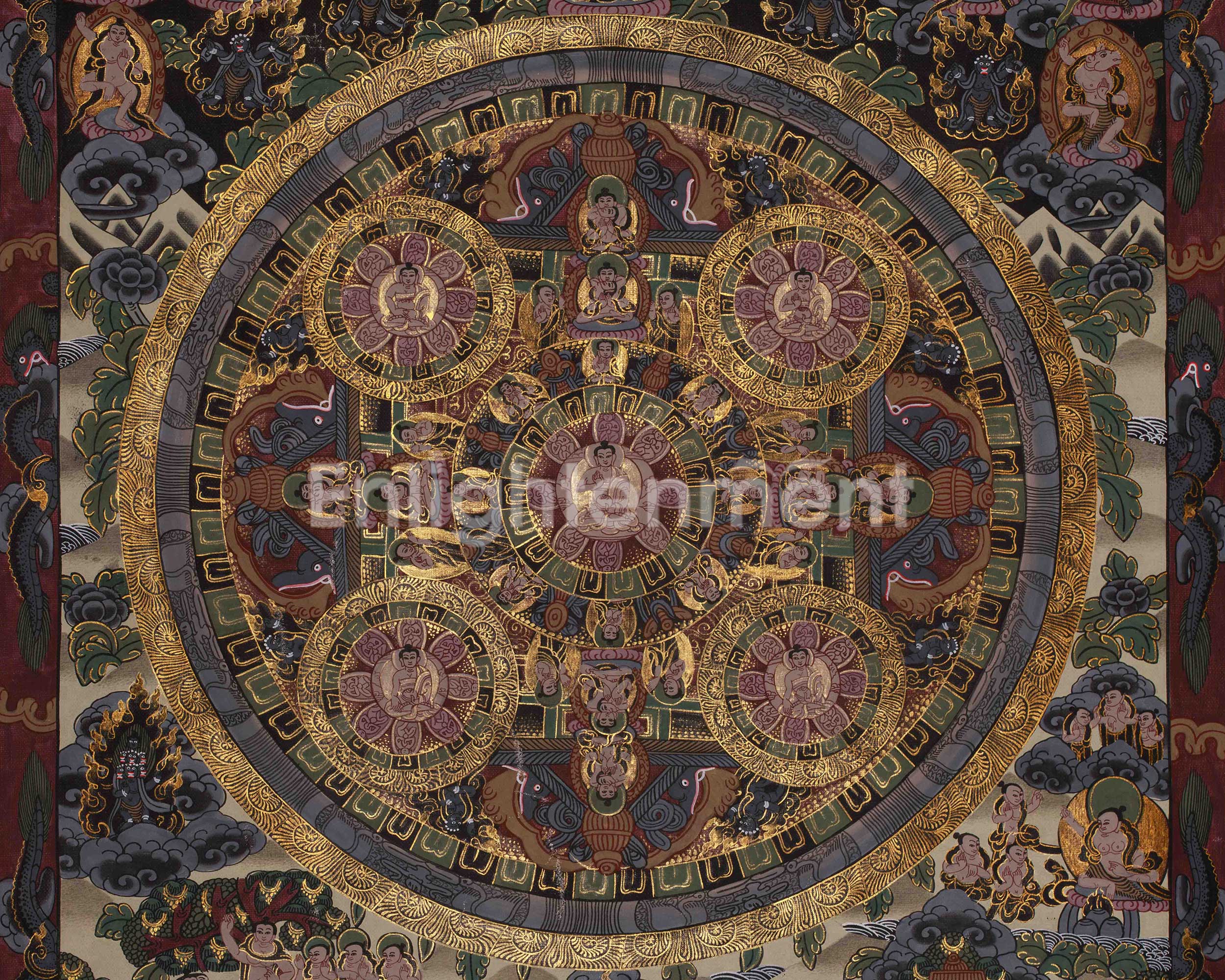 Buddha Mandala Traditional Artwork | Sacred Symbol Of Enlightenment, Balance, and Inner Peace | Spiritual Home Decor