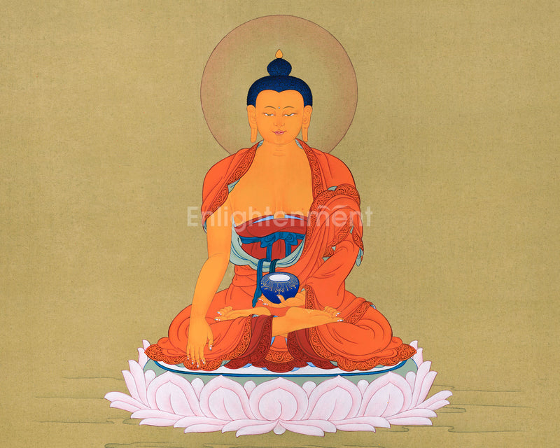 Minimal Buddha Shakyamuni Thangka | Tibetan Buddhist Art