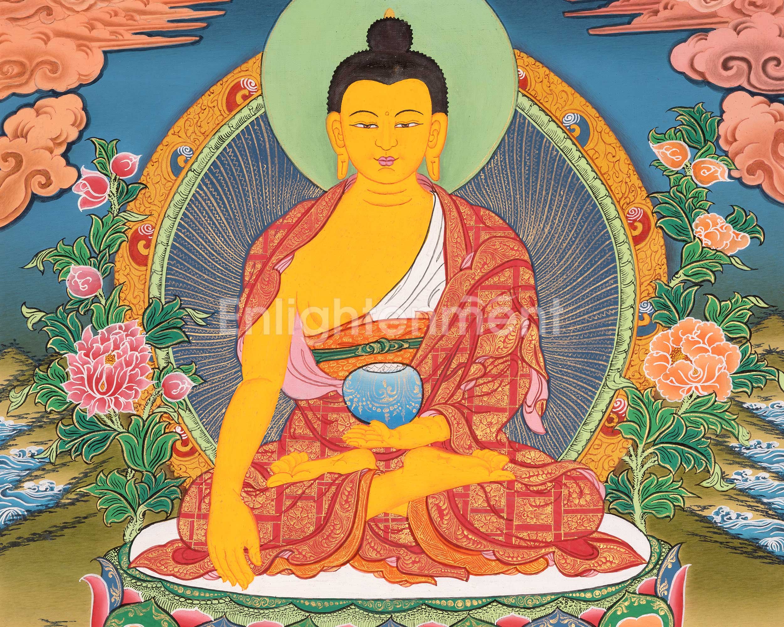 Shakyamuni Buddha Thangka | Buddhist Traditional Paint | Wall Decors