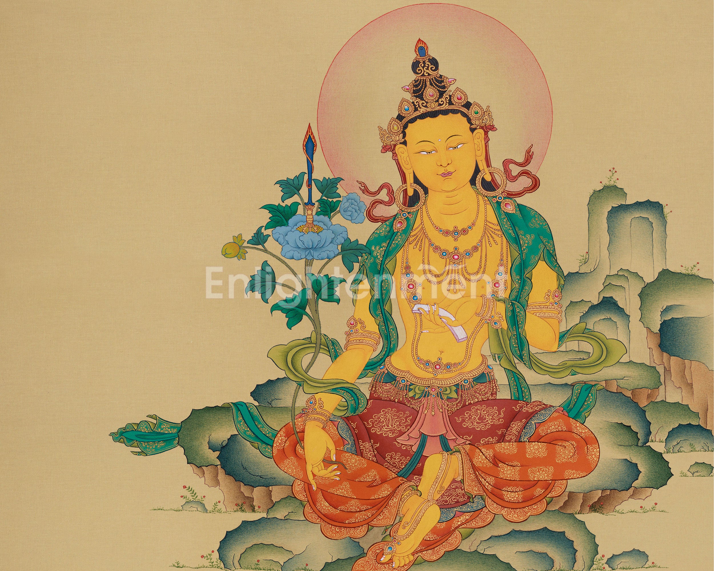 Rare Wisdom Bodhisattva Manjughosa | Traditional Masterpiece for Collectors