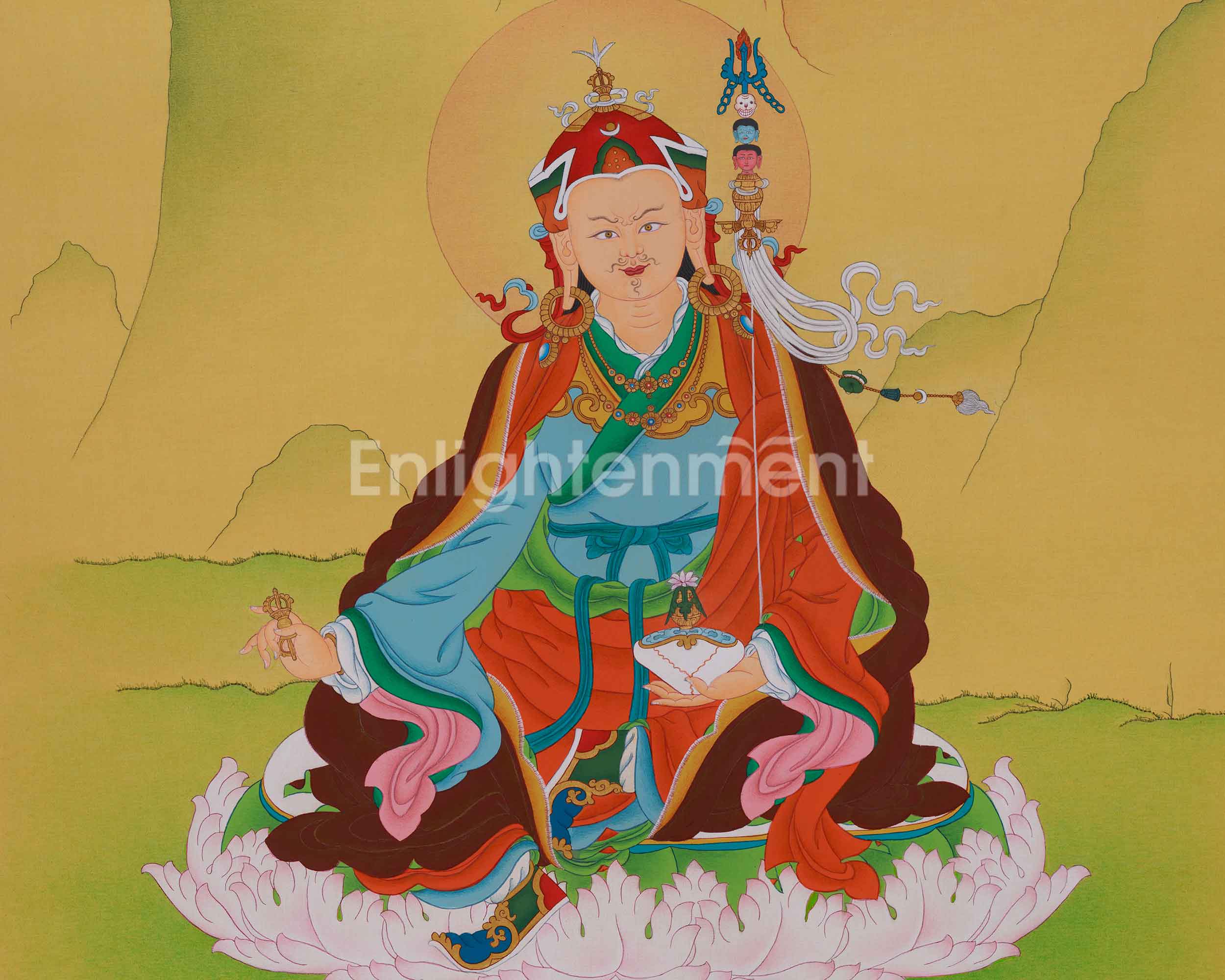 Divine Thangka of Guru Rinpoche | Tibetan Guru Art