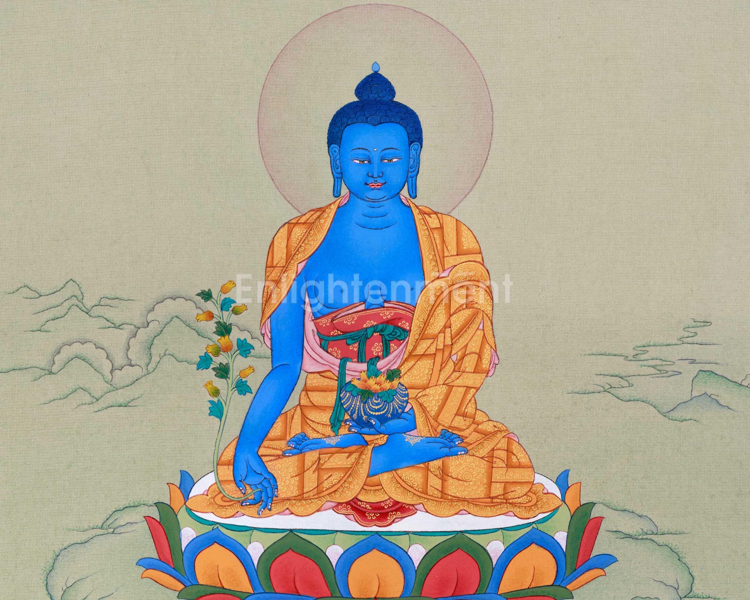 Small Medicine Buddha Thangka for your Altar