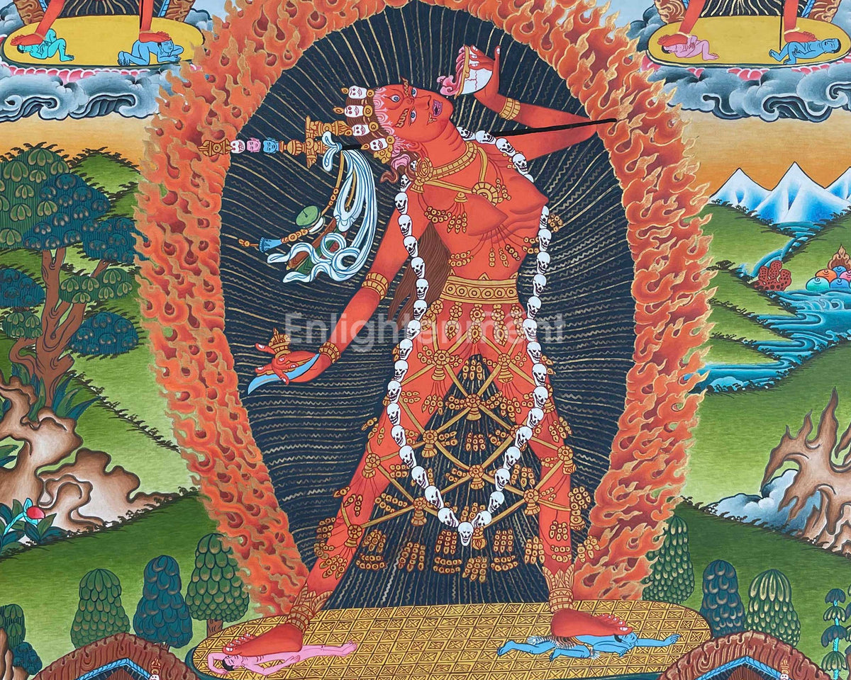 Original Hand Painted Vajrayogini Thangka Painting | Buddhist Art for Wall Decoration