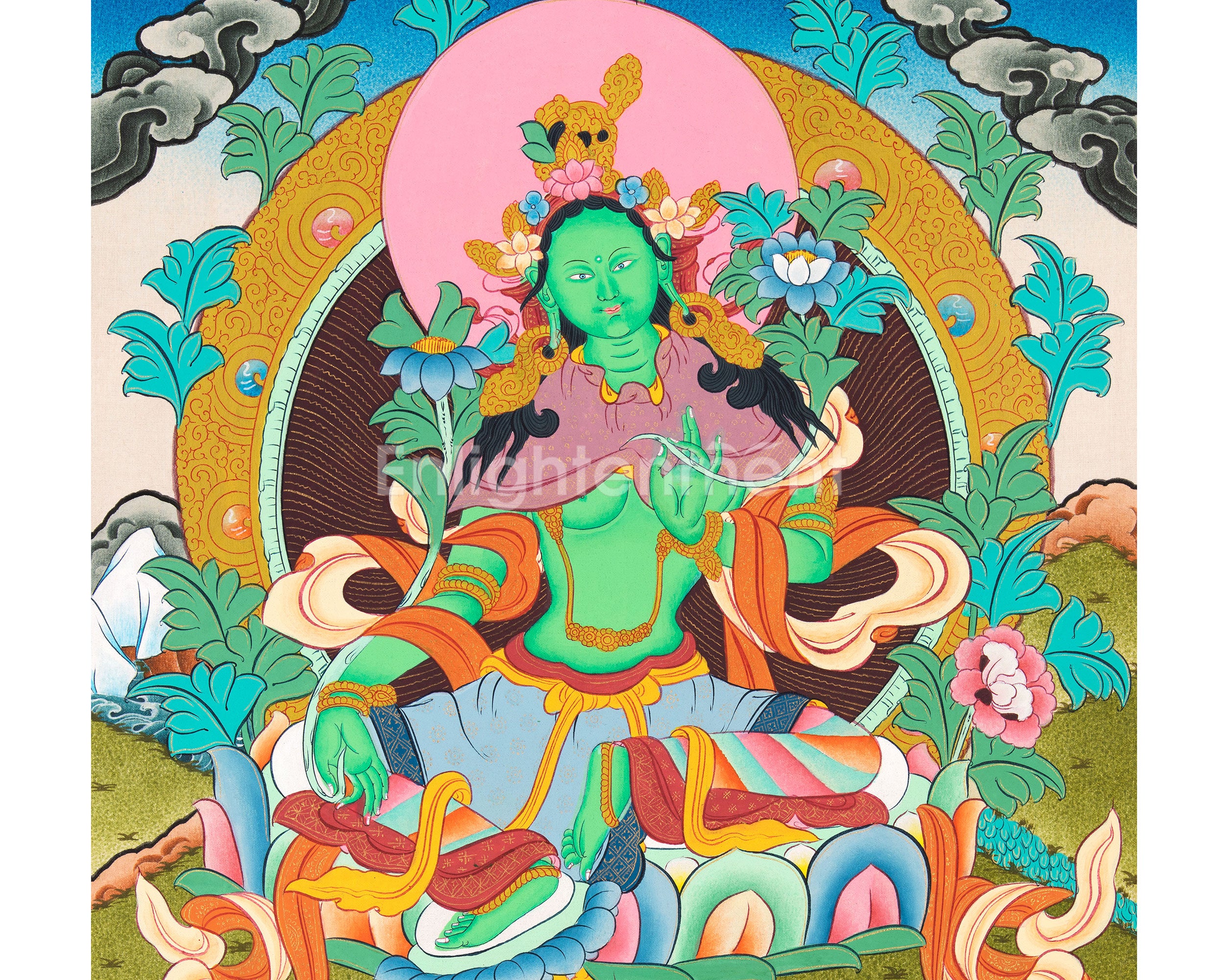 Traditional Tara Artwork | Sacred Green Tara Thangka