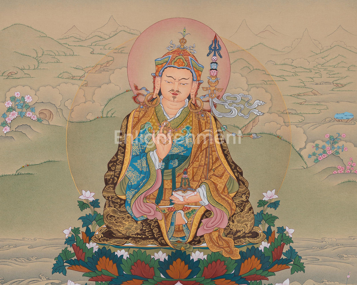 Guru Rinpoche Vajrayana Artwork | The Second Buddha | Lotus-Born Master
