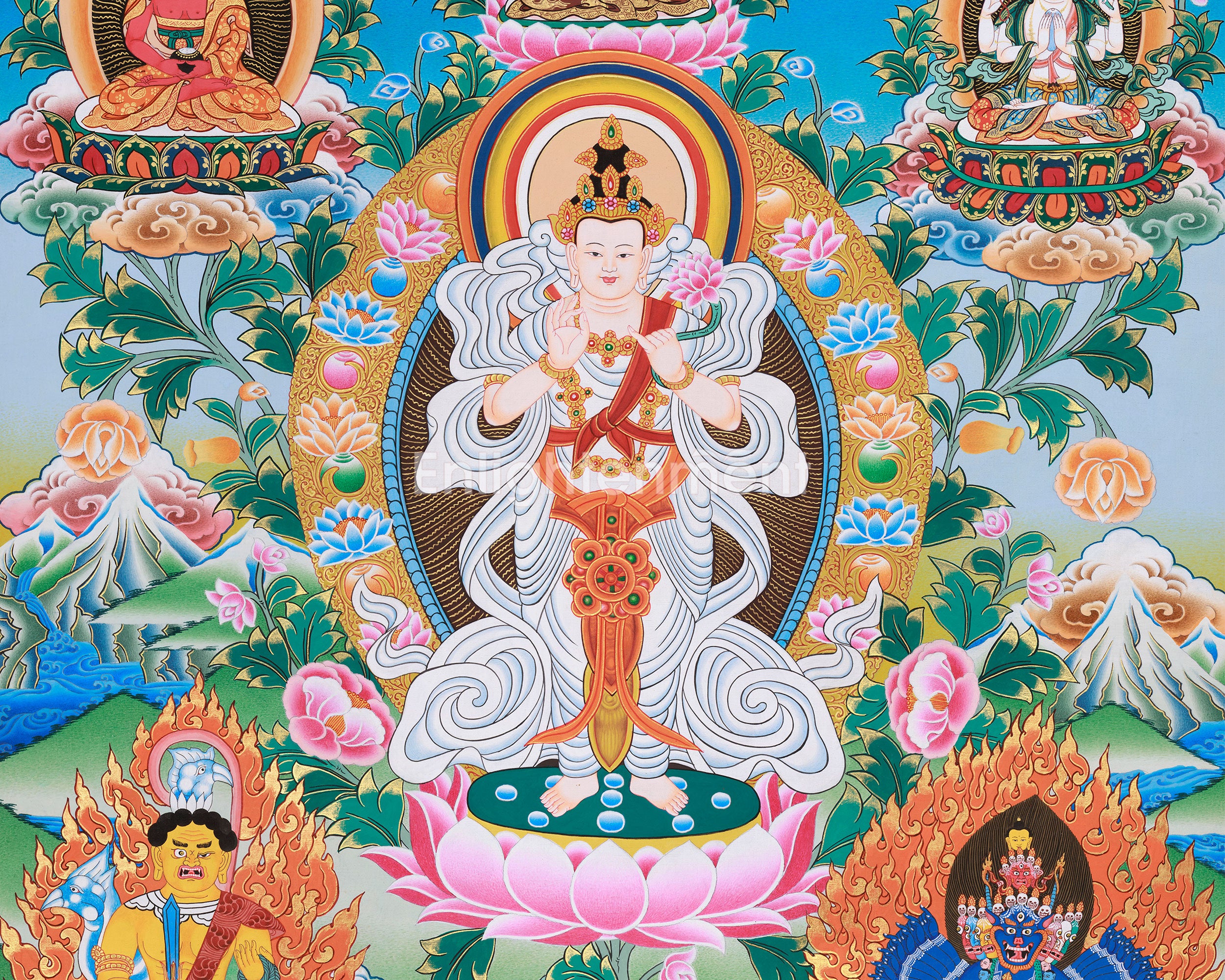 Sacred Bodhisattva Art | Traditional Thangka | Meditation Altar