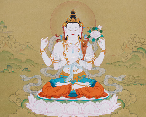 Thangka of Chenrezig | Bodhisattva Of Compassion