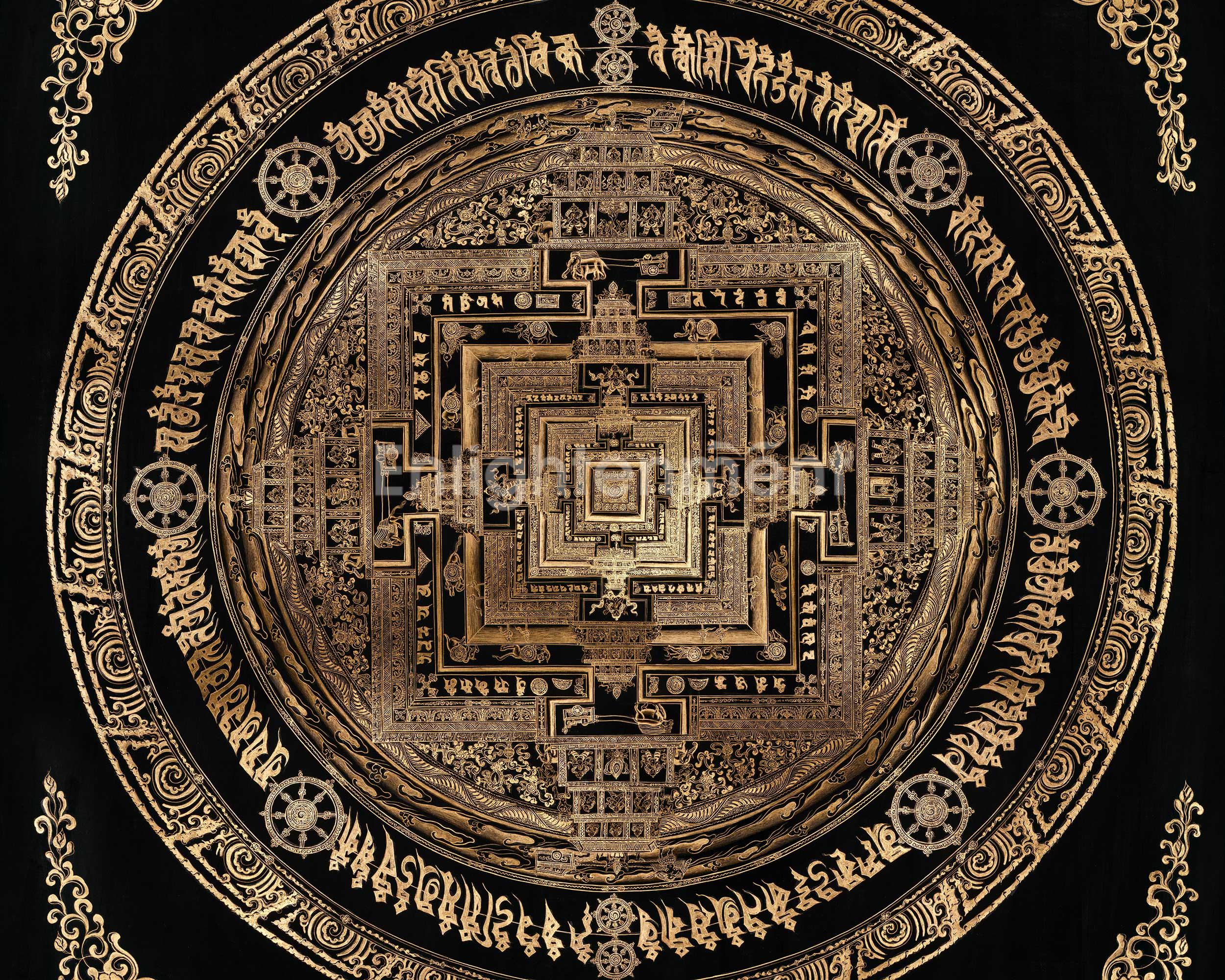 Exquisite Kalachakra Mandala, Wheel of Time | Symbolizing Cosmic Balance and Transformation