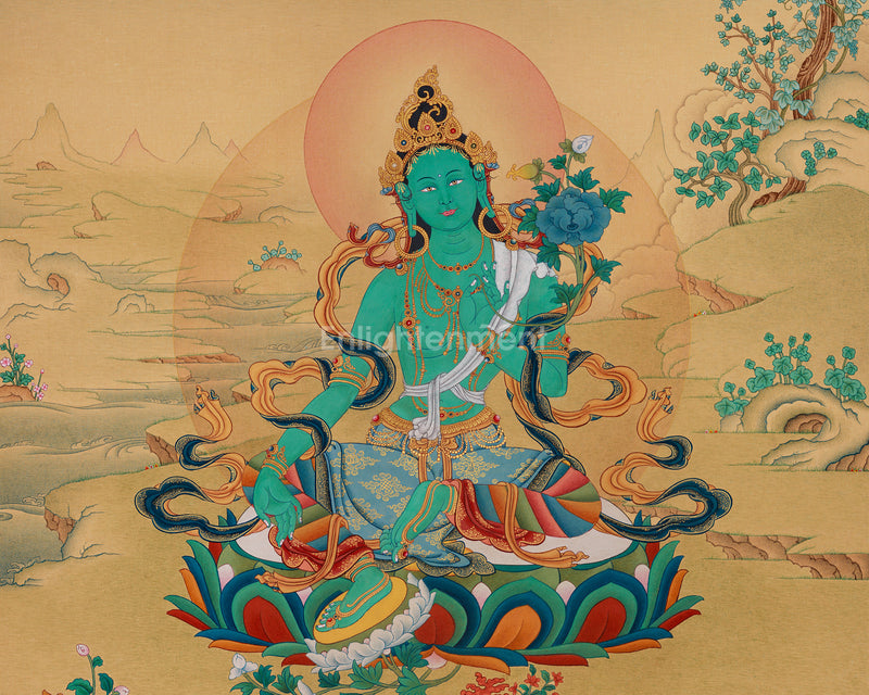 Majestic Green Tara | Mother Of All Buddhas Thangka