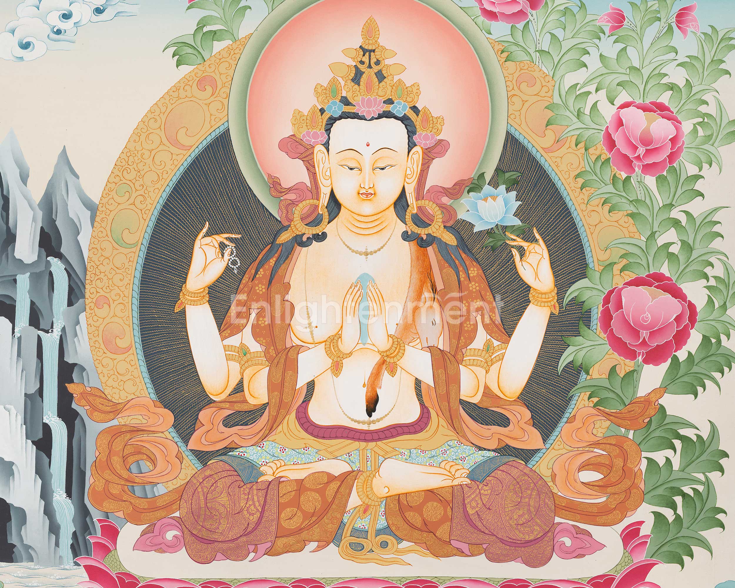 Avalokitesvara Chenresig Thangka | Religious Buddhist Art | Buddhist Gifts