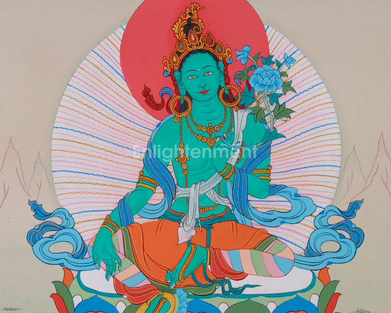 Green Tara, Mother of Liberation | Tibetan Thangka