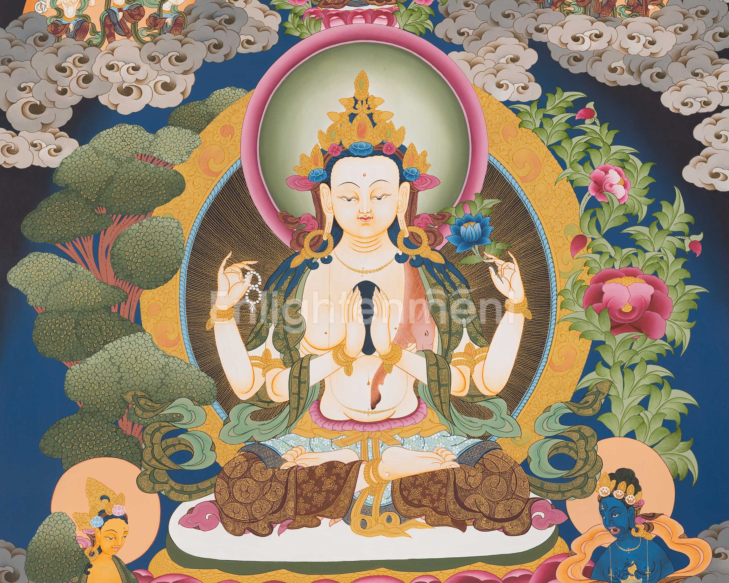 Avalokitesvara Chenresig Thangka | Religious Buddhist Art | Buddhist Gifts