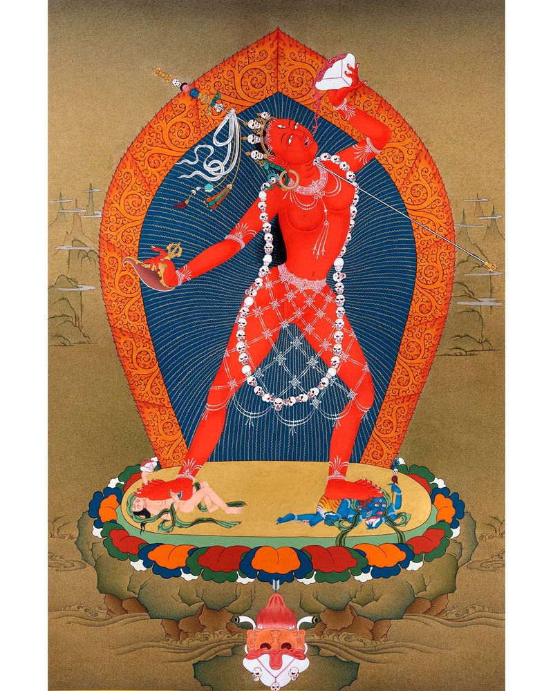 Red Vajrayogini Thangka | Wrathful Deity | Dakini Art Painting