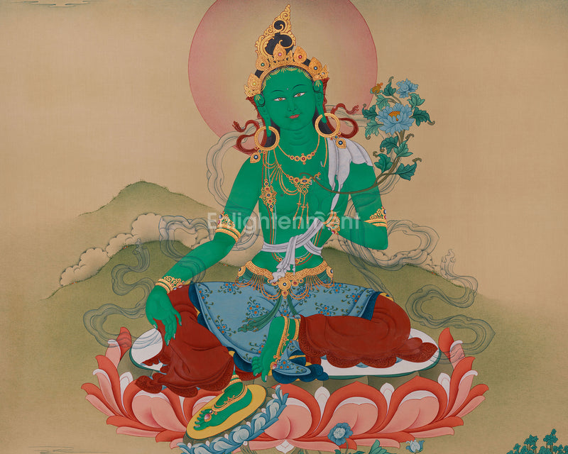 Majestic Large Shyama Tara Thangka | The Swift Liberator & Mother of All Buddhas