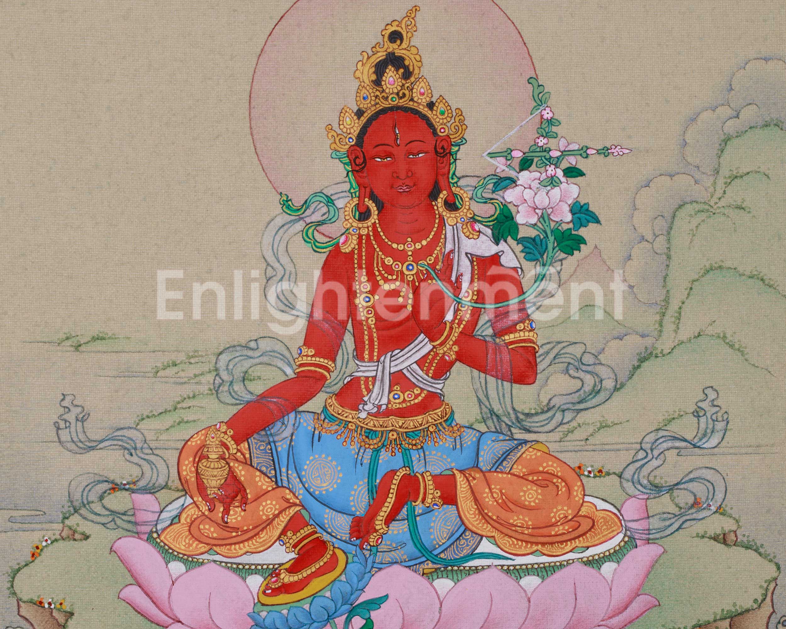 Vajrayana Red Tara Thangka | Tantric Deity of Protection