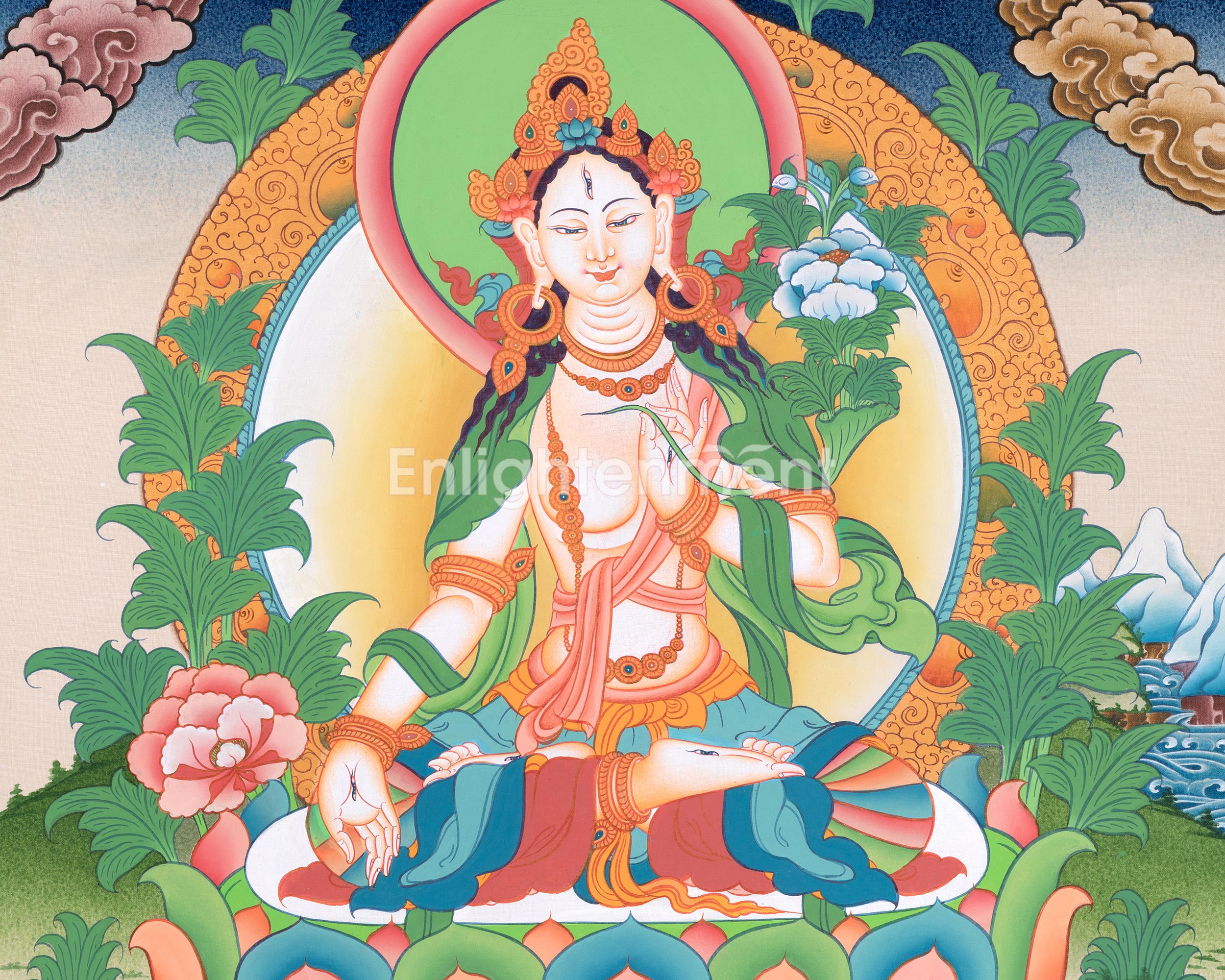 Goddess White Tara Thangka | Art For Healing and Blessings | Mother of All Buddhas