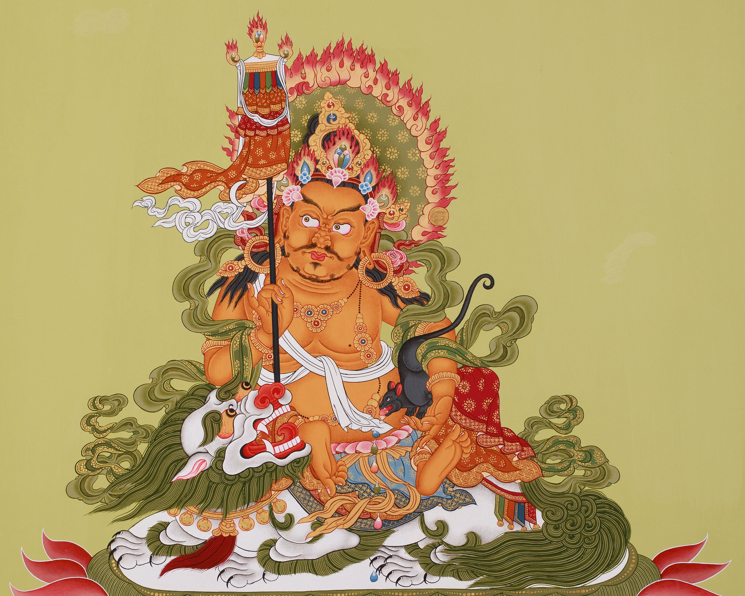 Vaishravana Deity Thangka | Tibetan Guardian King of Wealth