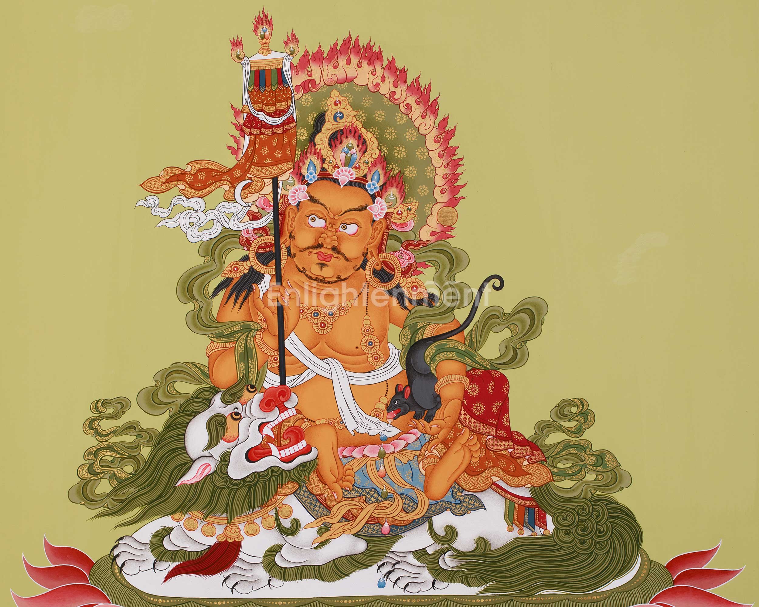 Vaishravana Deity Thangka | Tibetan Guardian King of Wealth