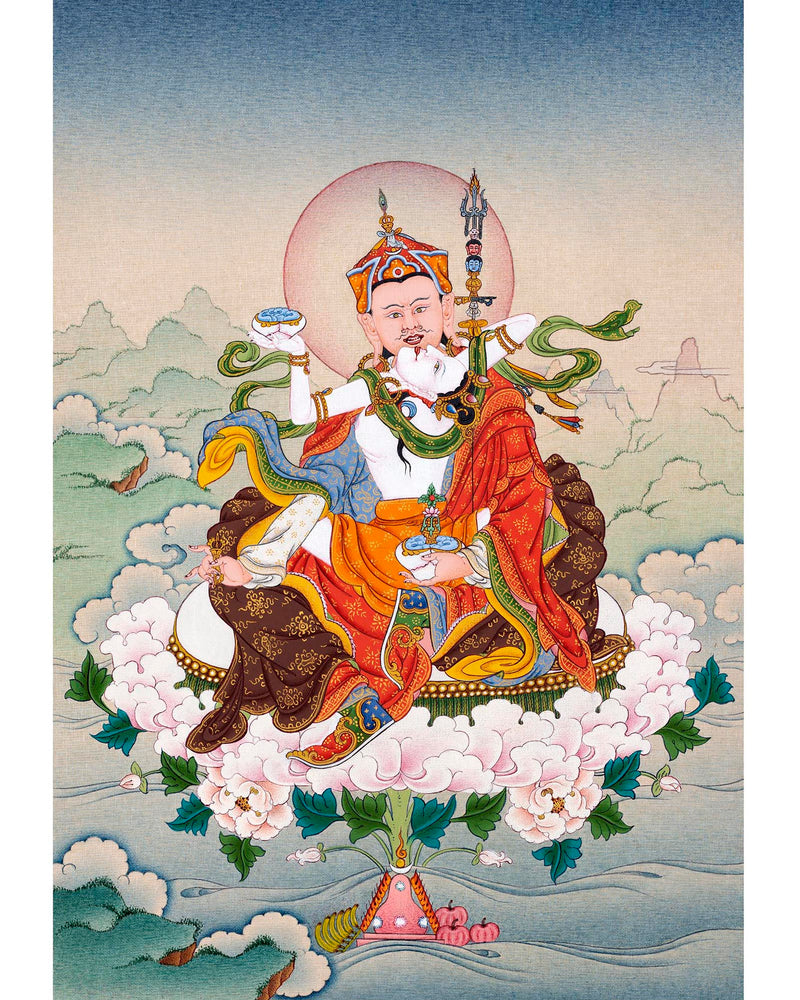 Guru Rinpoche with Consort | Guru Padmasambhava Thangka Painting