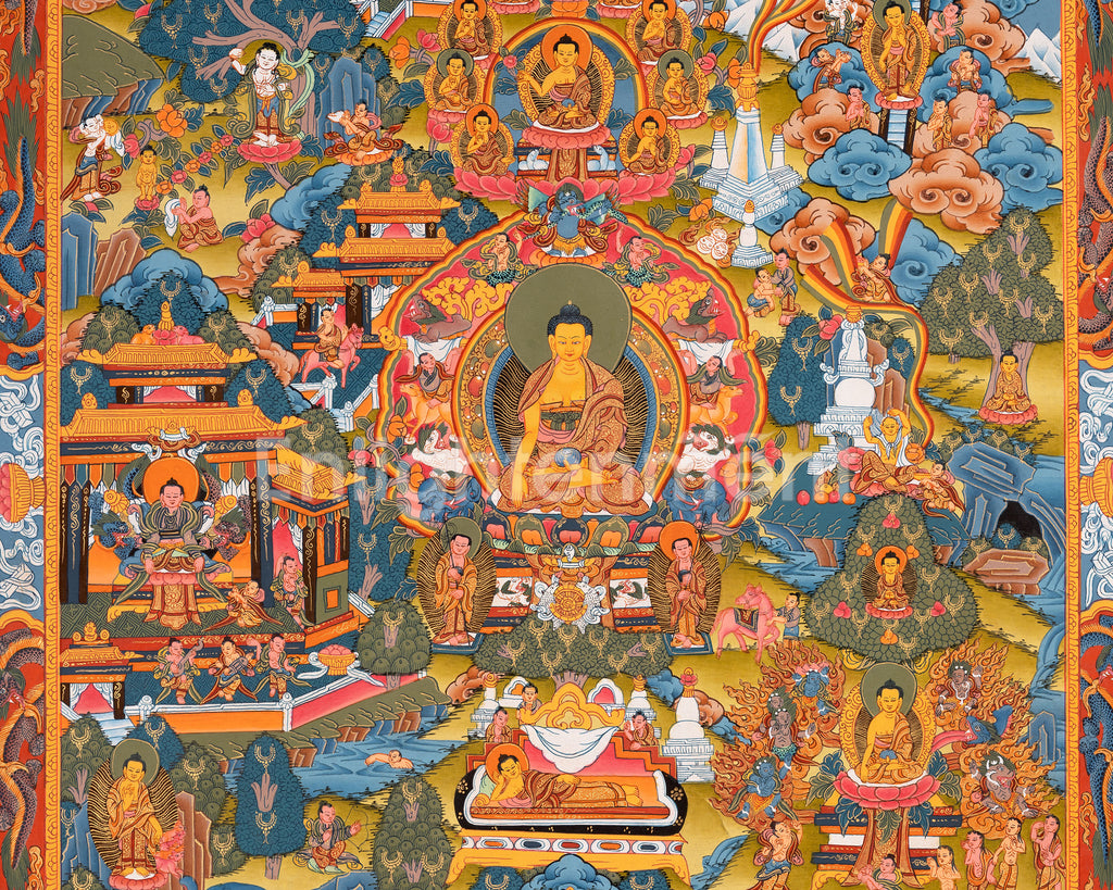 Sacred Buddha Life Story Artwork | Buddha’s Birth, Awakening, and Nirv