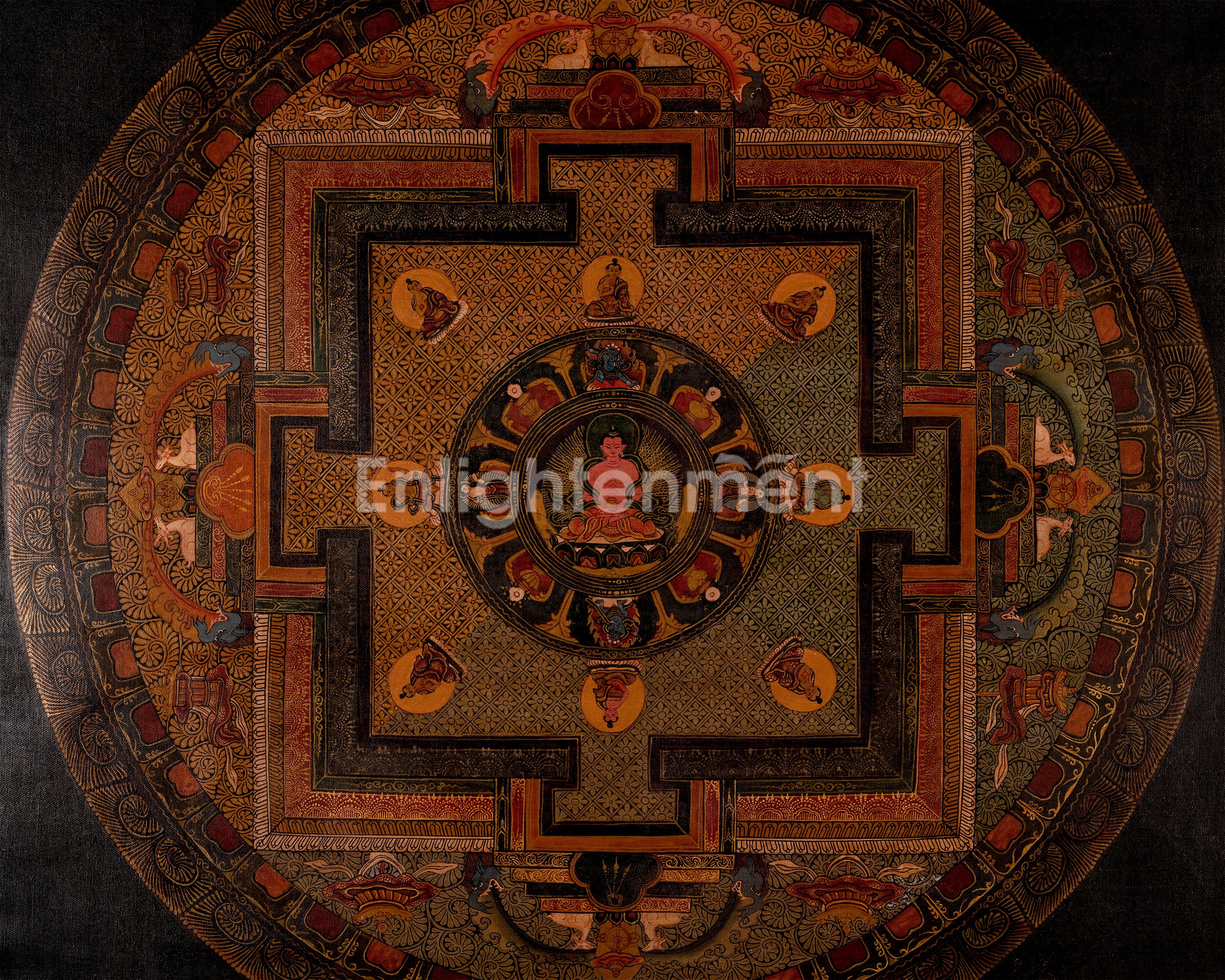 Amitayus Buddha Mandala | Traditional Tibetan Thangka | Wall Decors