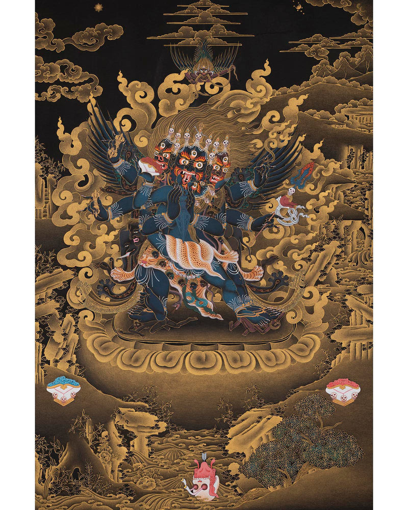 Vajrakilaya Thangka | Traditionally  Hand Painted Tibetan Thangka Painting