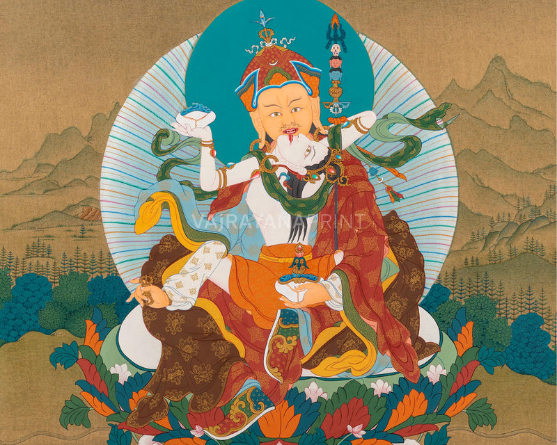 Guru Rinpoche with Consort Giclee Print | High-Quality Padmasambhava Artwork