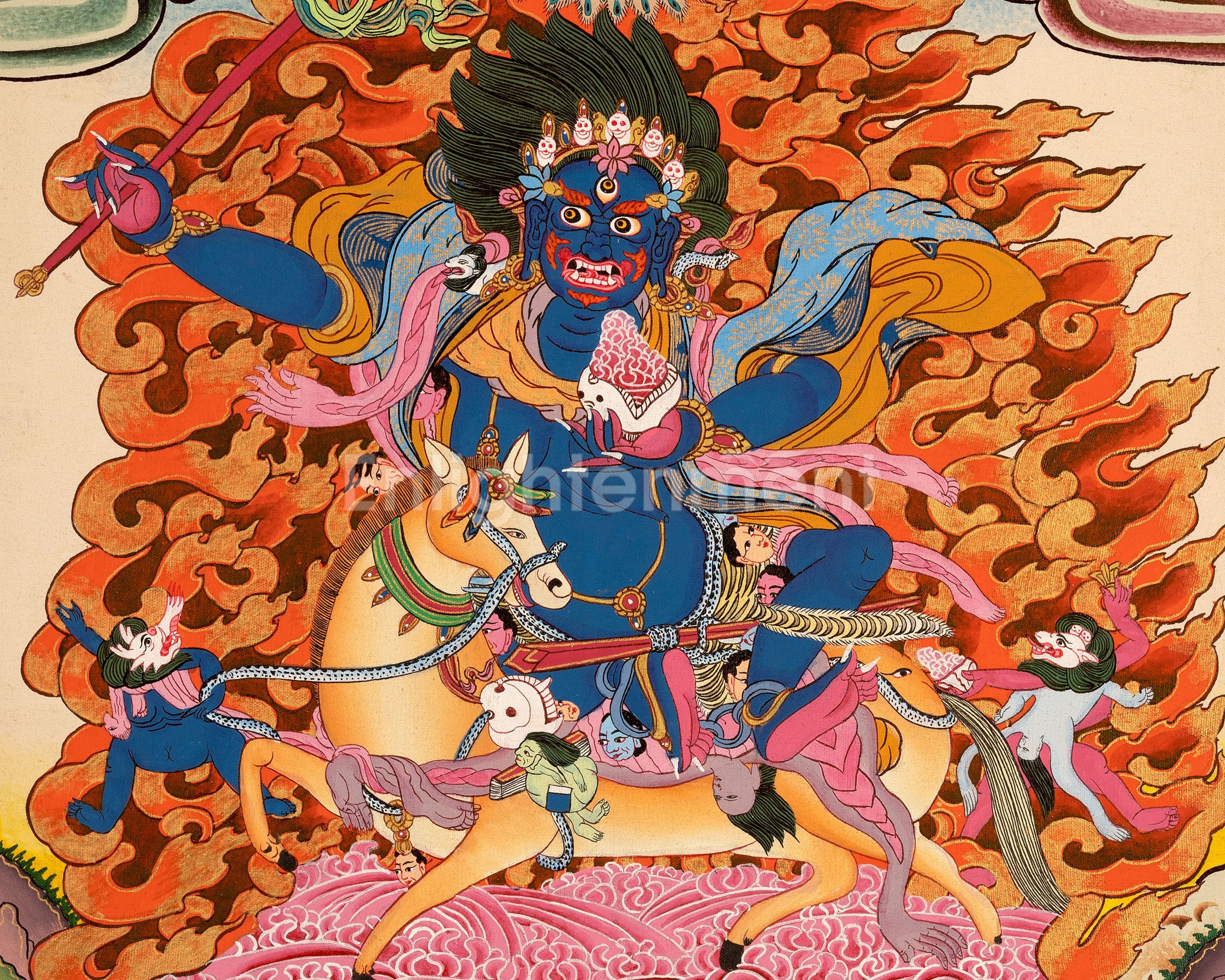Original Hand-Painted Palden Lhamo Thangka | Feminist Deity Vajrayana Travel Thangka For Practitioner |