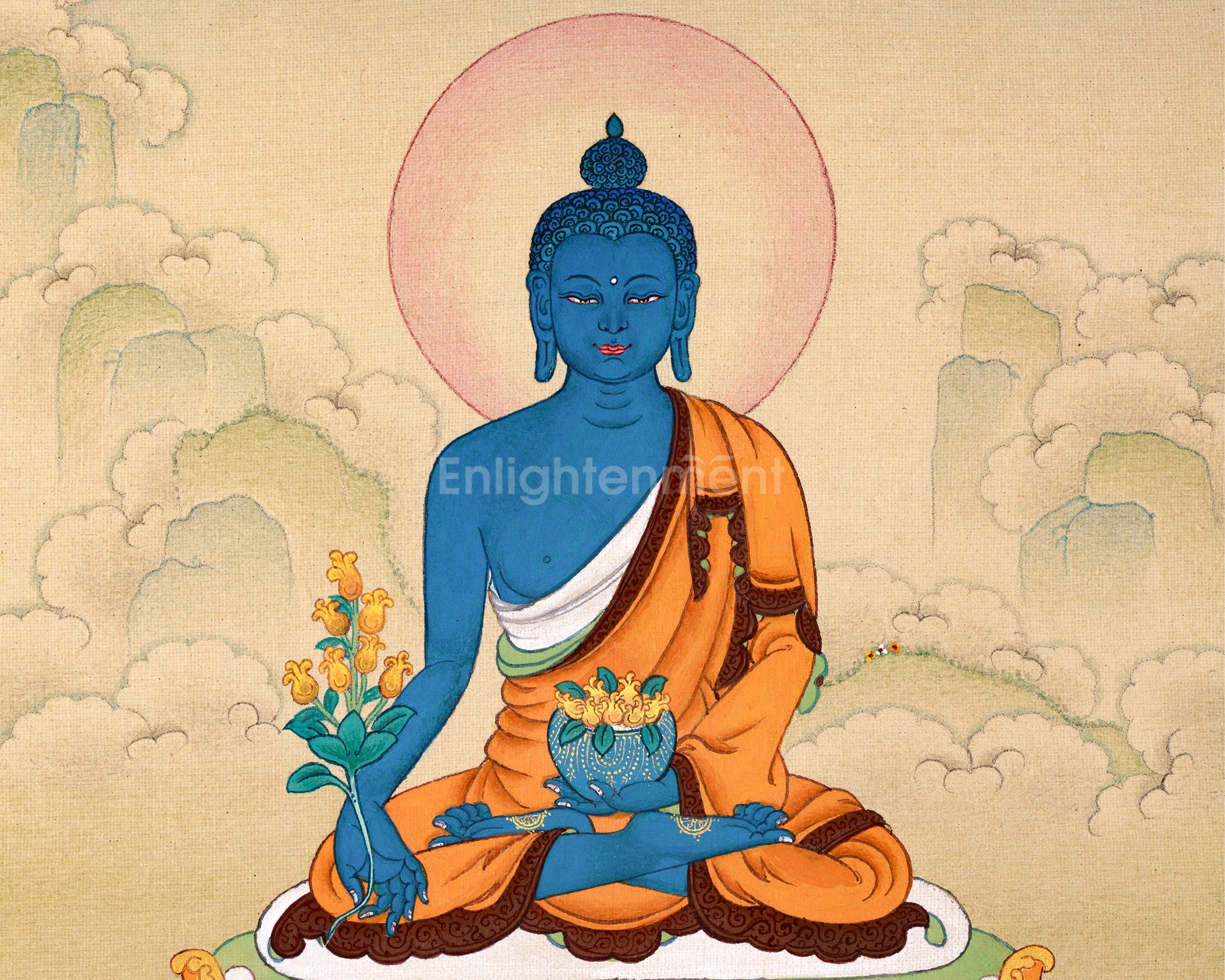 Medicine Buddha: Healing Buddha in Lhasa's Pure Stone Colors