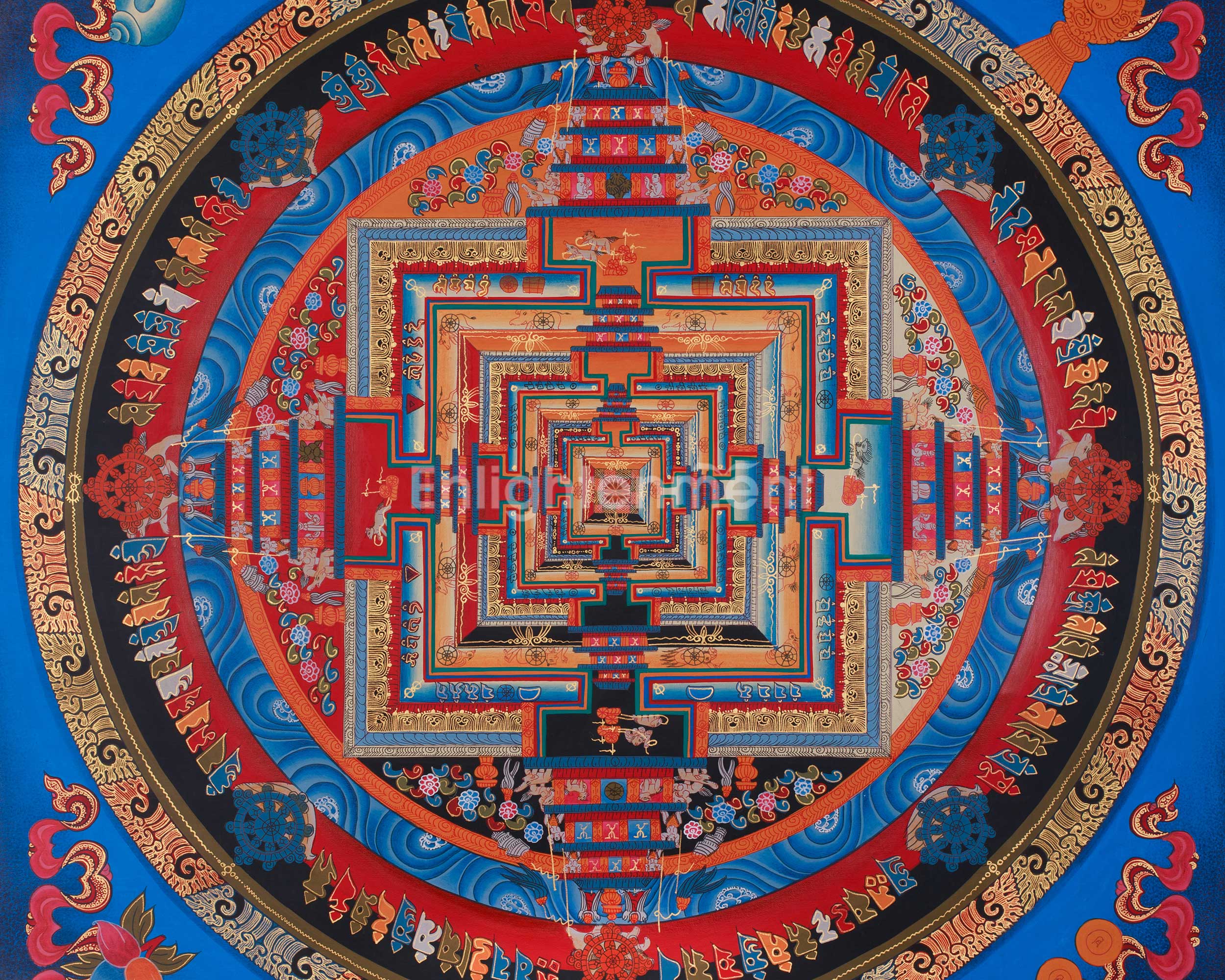 24-inch Kalachakra Mandala | Wheel of Time Painting
