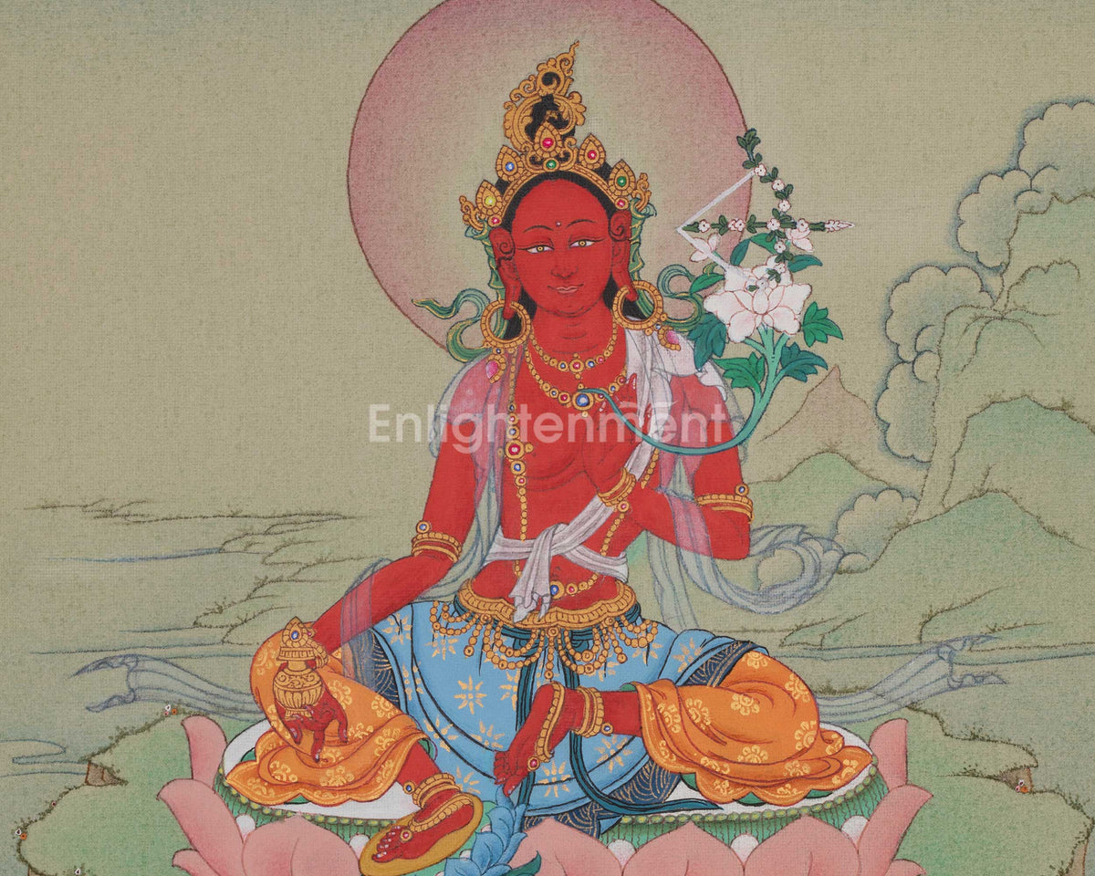 Red Tara Himalayan Art | Drolma Marpo | Symbolize The Fire of Transformation