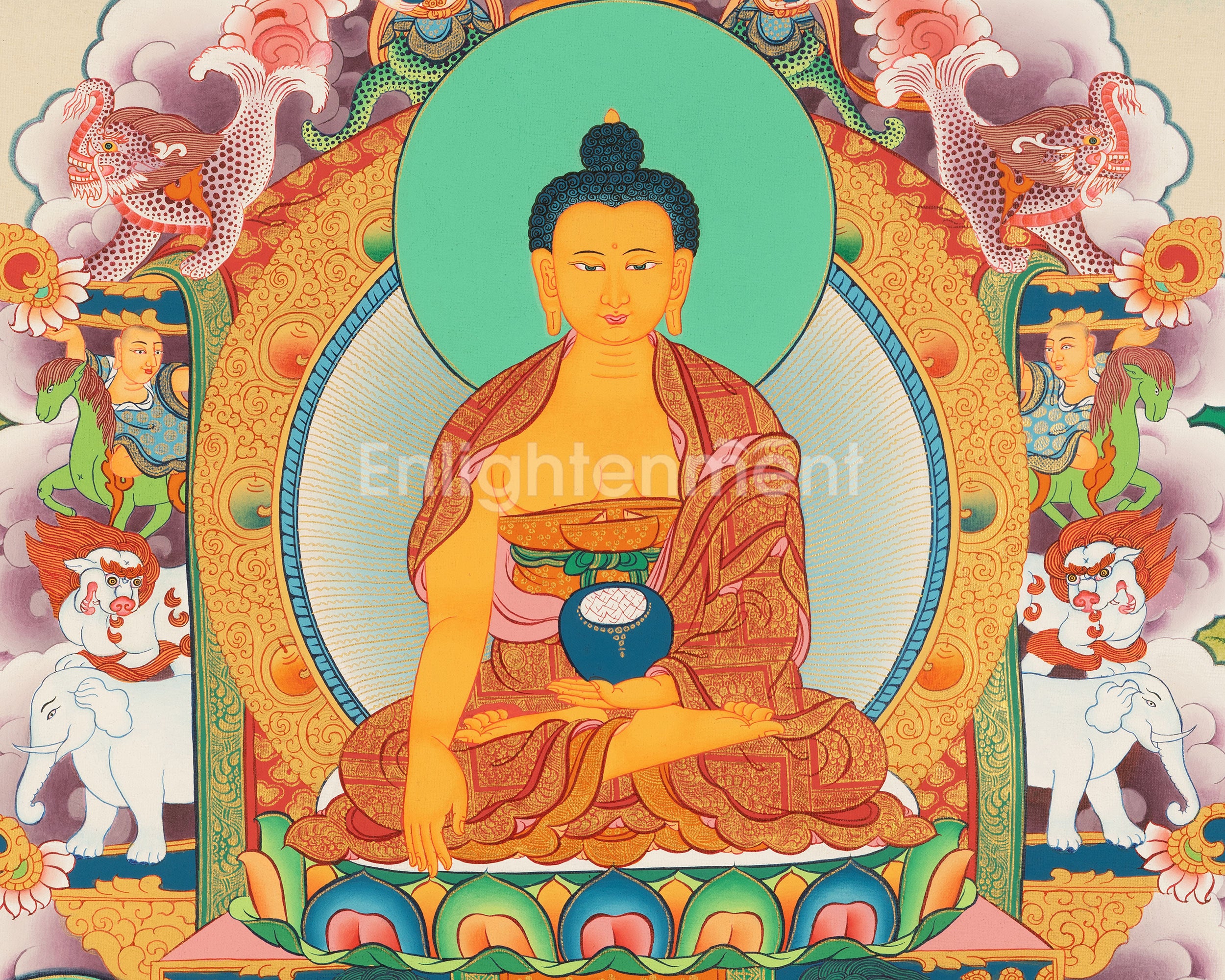 Historical Buddha With Disciples |  Symbol of Enlightenment and Inner Peace