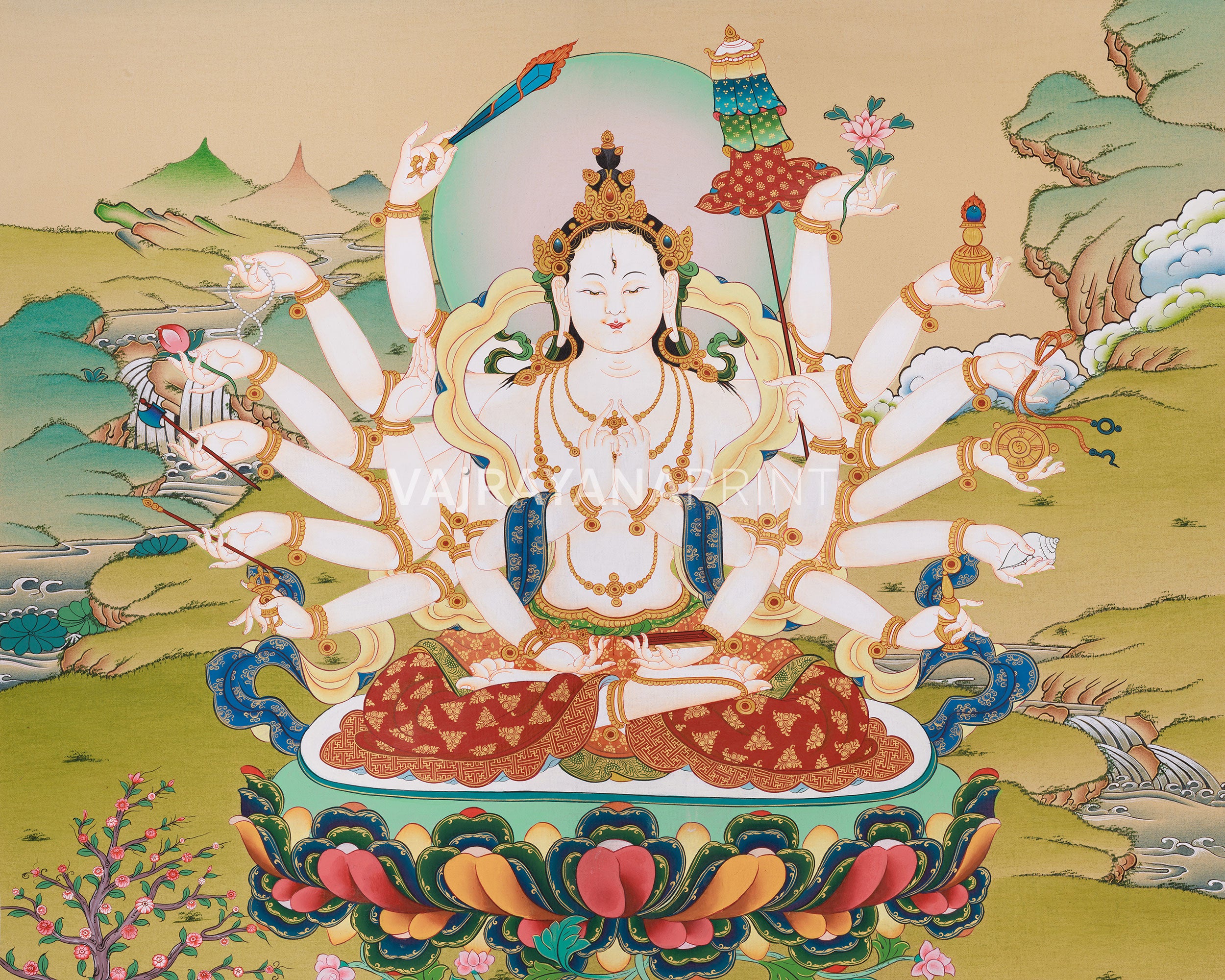Cundi Bodhisattva Canvas Print | Featuring Amitabha Buddha | Digital Printing
