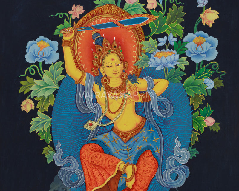 Manjushri, Deity of Wisdom: High-Quality Newari Art