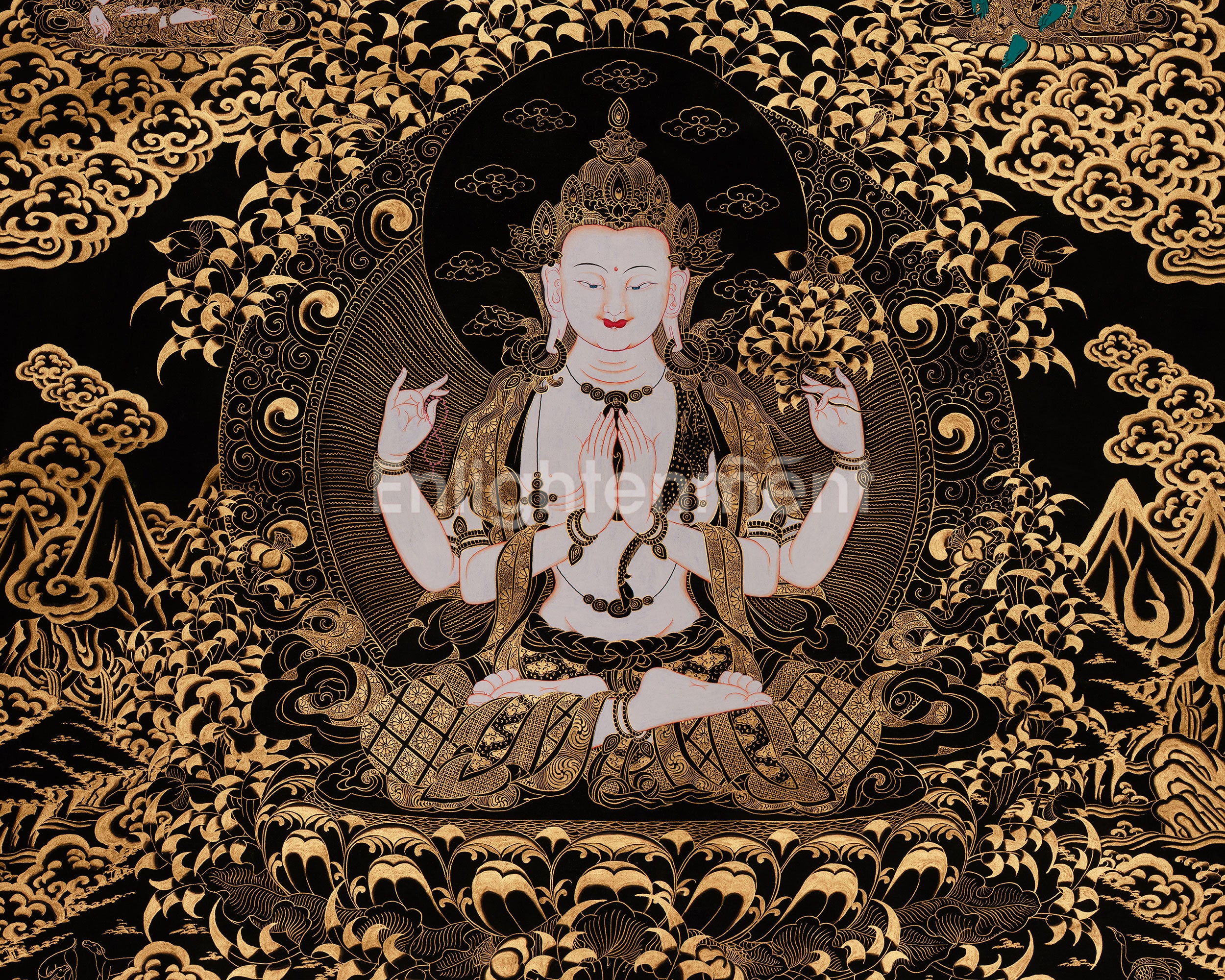 Sacred Art Of Chenrezig | Avalokiteshvara, Amitabha Buddha, White Tara, Green Tara, Manjushri & Vajrapani