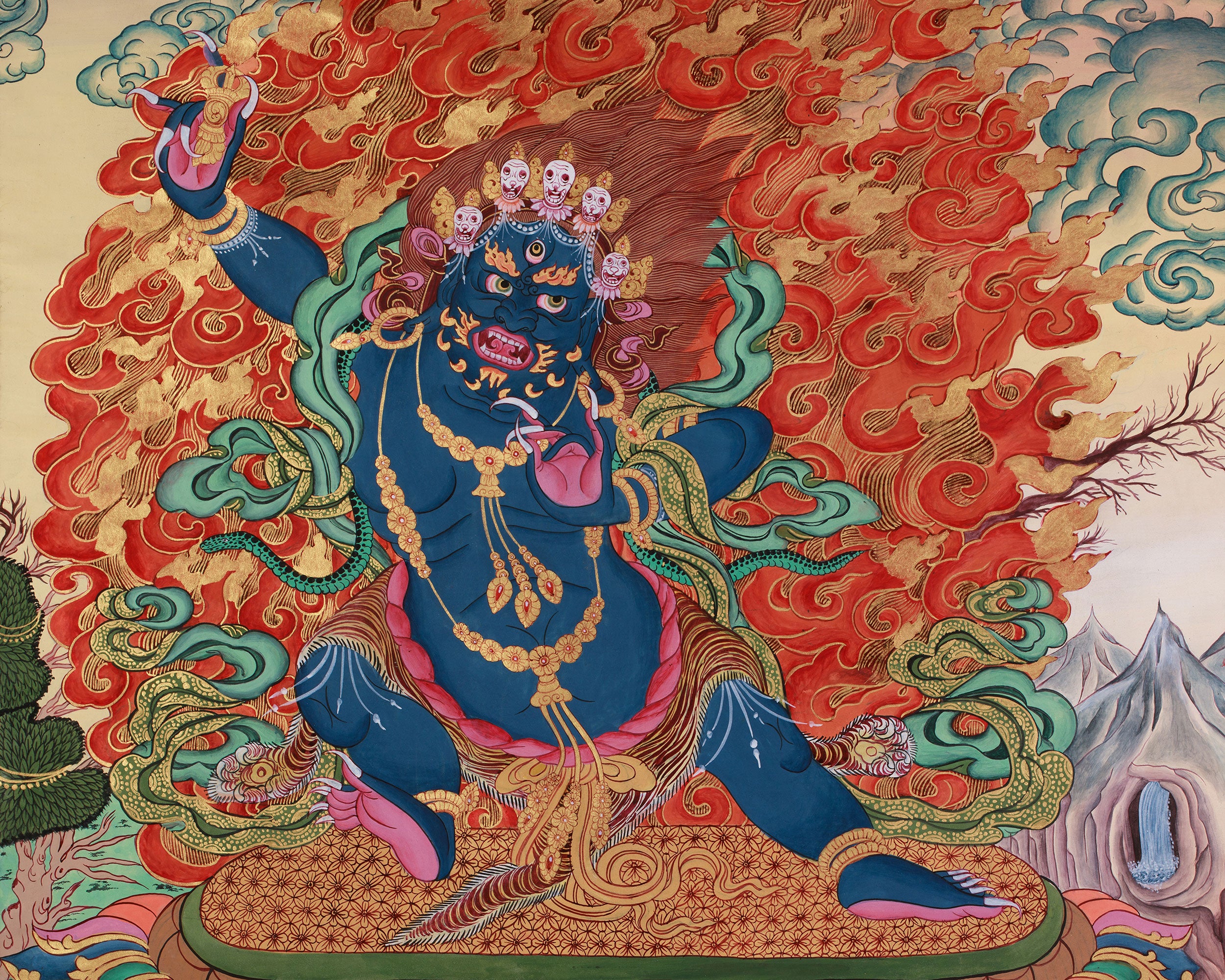 Tibetan Wrathful Deity Vajrapani | Guardian of Power and Strength