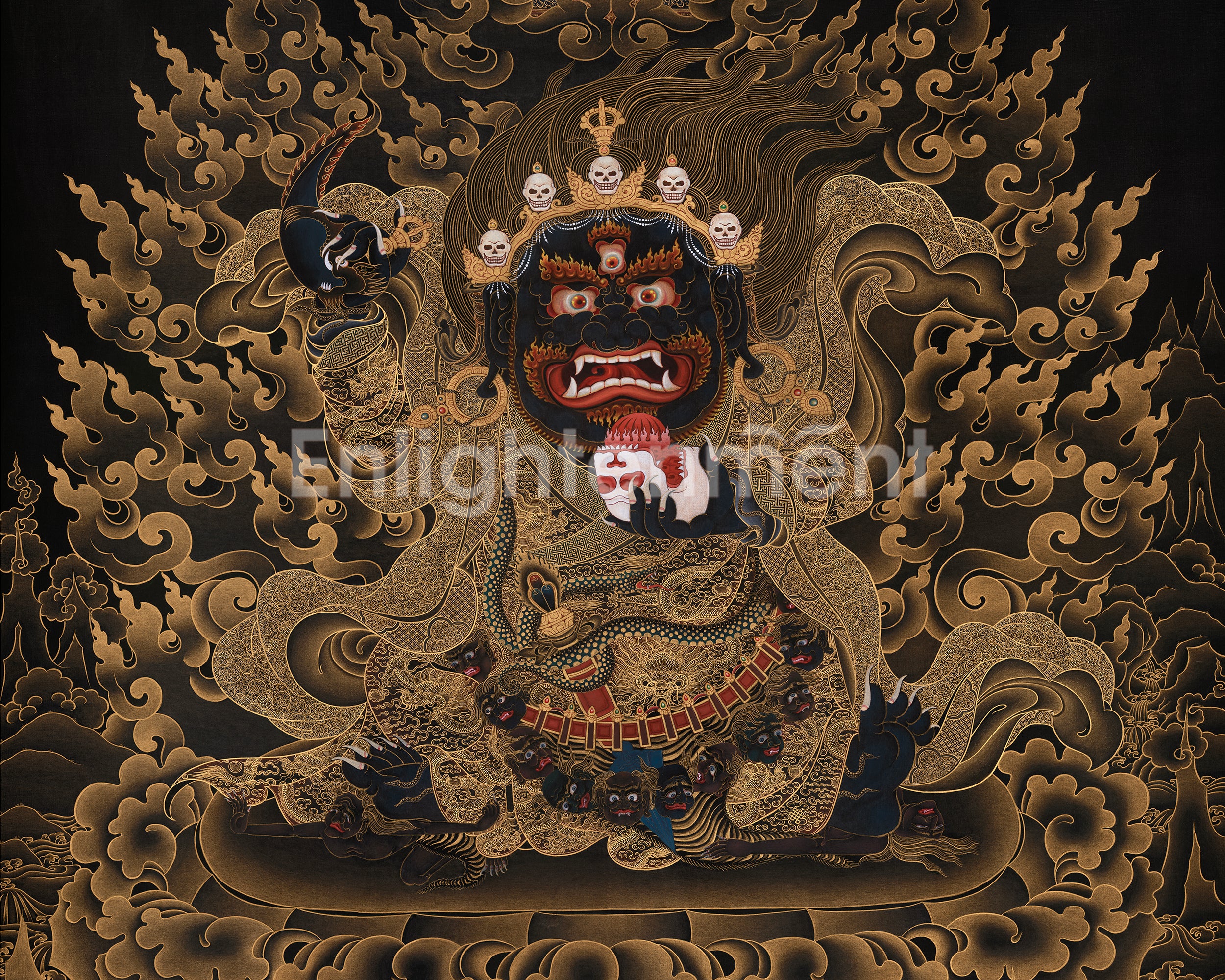 Tibetan Mahakala Bernagchen Thangka | Powerful Vajrayana Protection