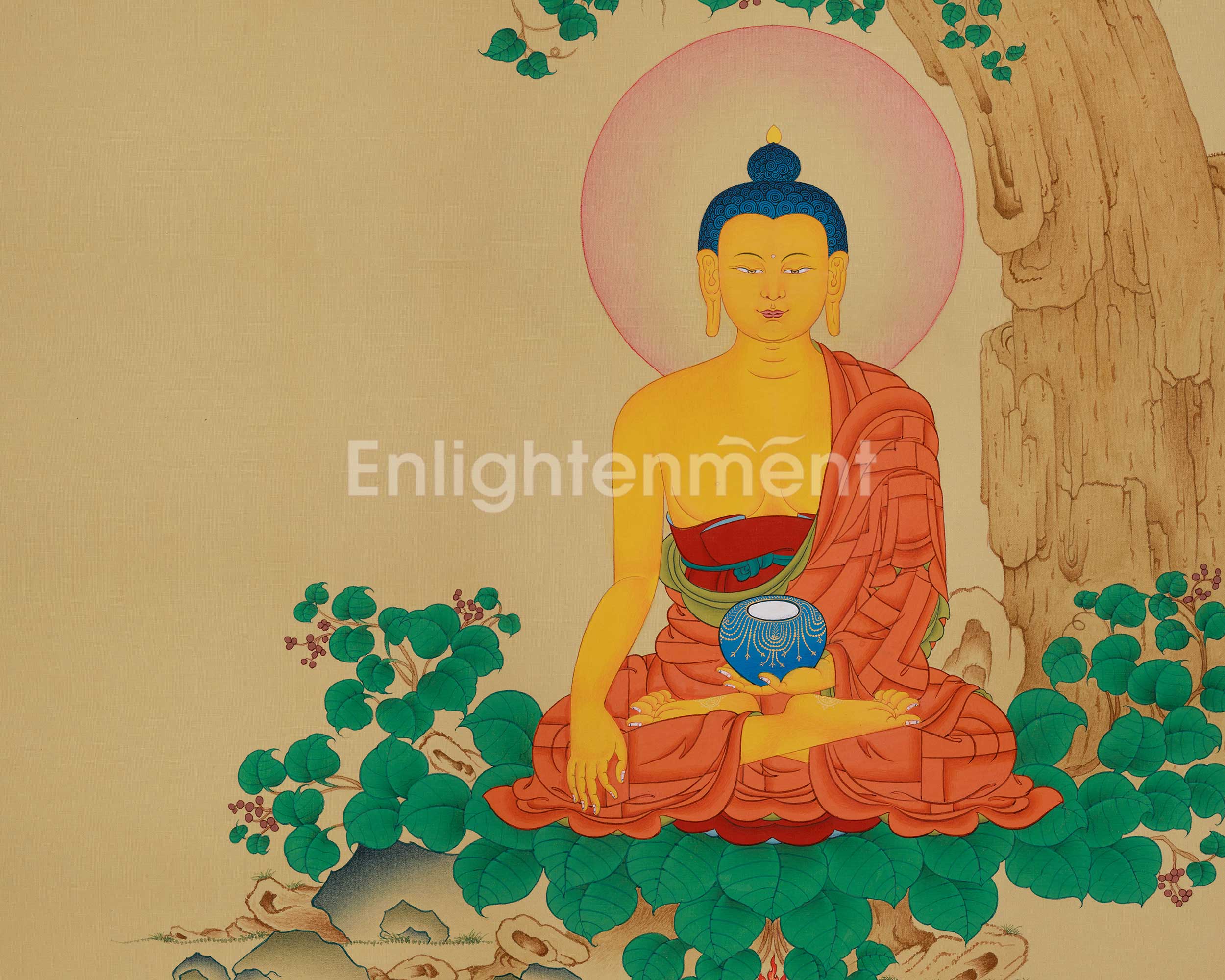 Peaceful Thangka of Shakyamuni Buddha | Founder of the Buddhist Religion