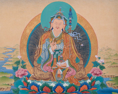 Guru Rinpoche Thangka Print | The Lotus Born Master | Traditional Padmasambhava Artwork