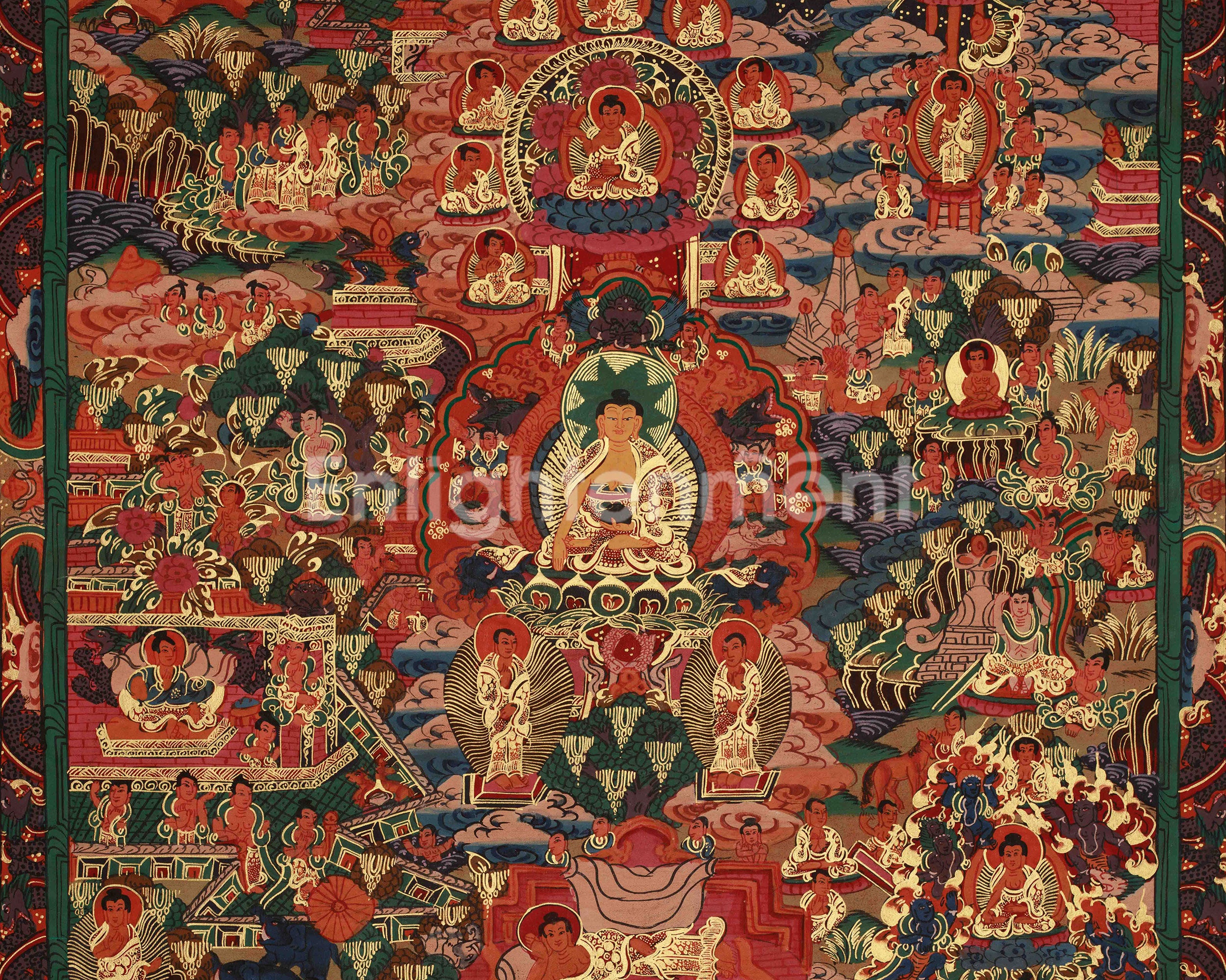 Sacred Buddha Life Story Thangka | Siddhartha Gautama | Spiritual Path To Enlightenment