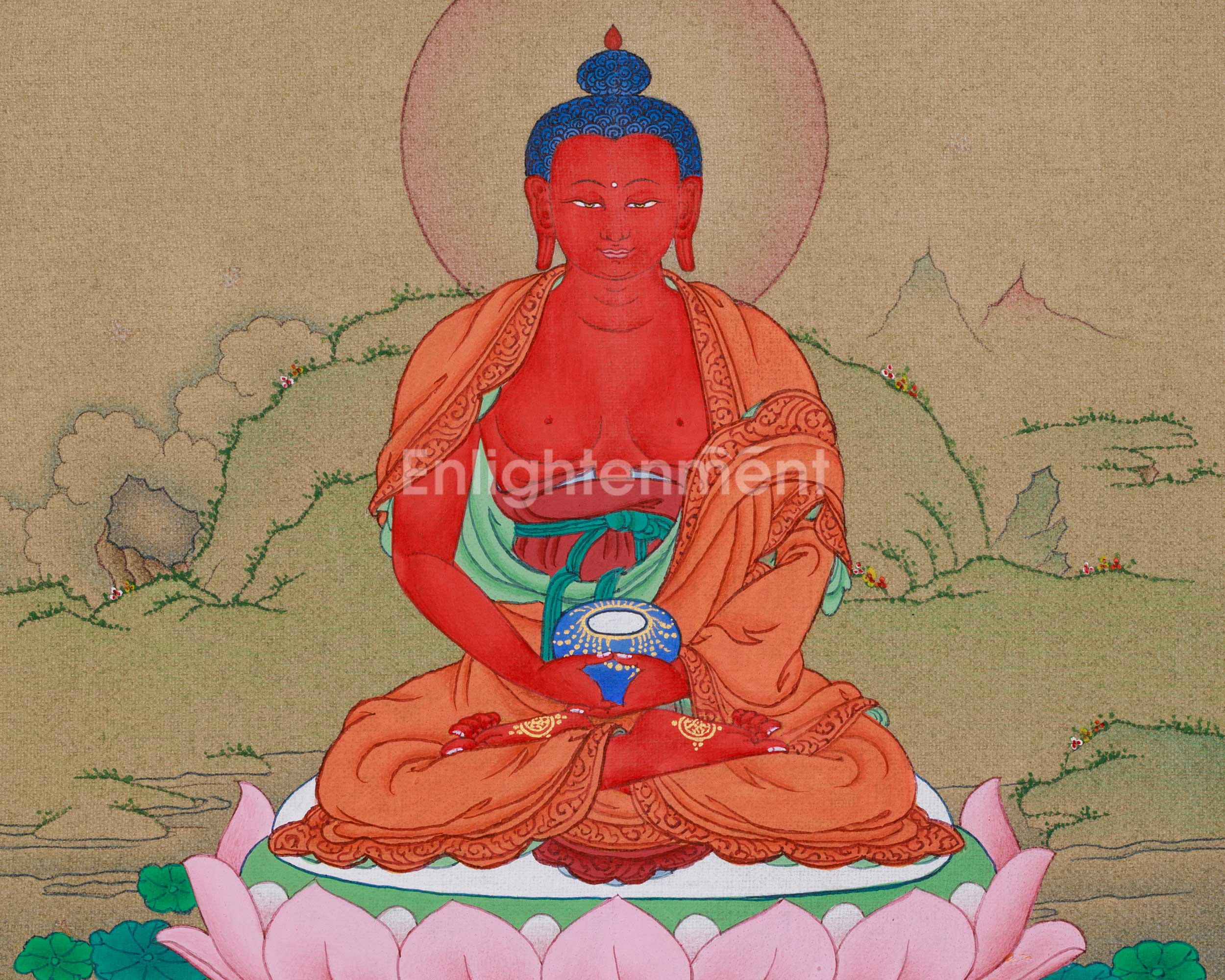 Himalayan Amitabha Buddha Thangka | Buddha of Infinite Light
