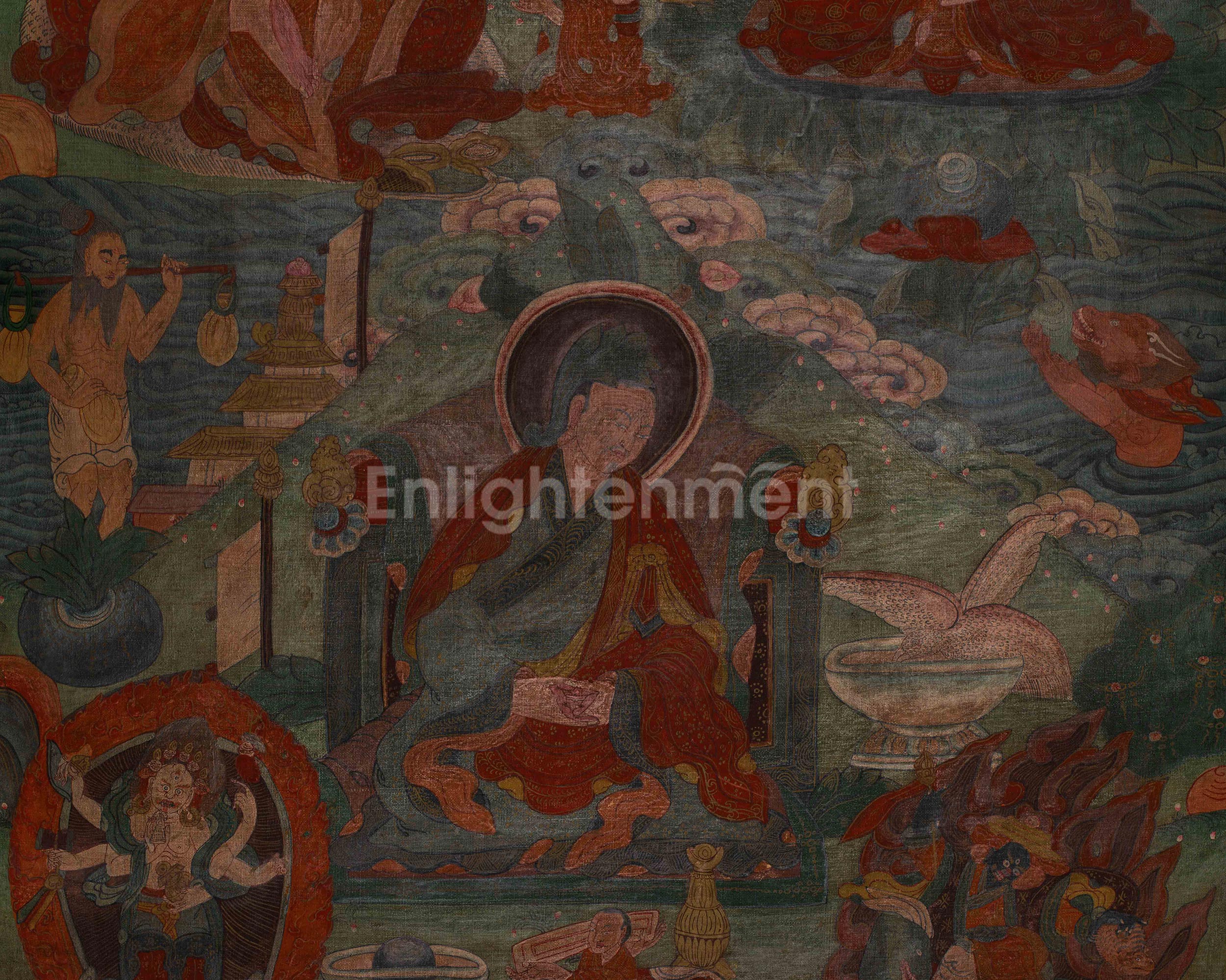 Historic Tibetan Buddhist Masters Artwork | Vintage Collectible