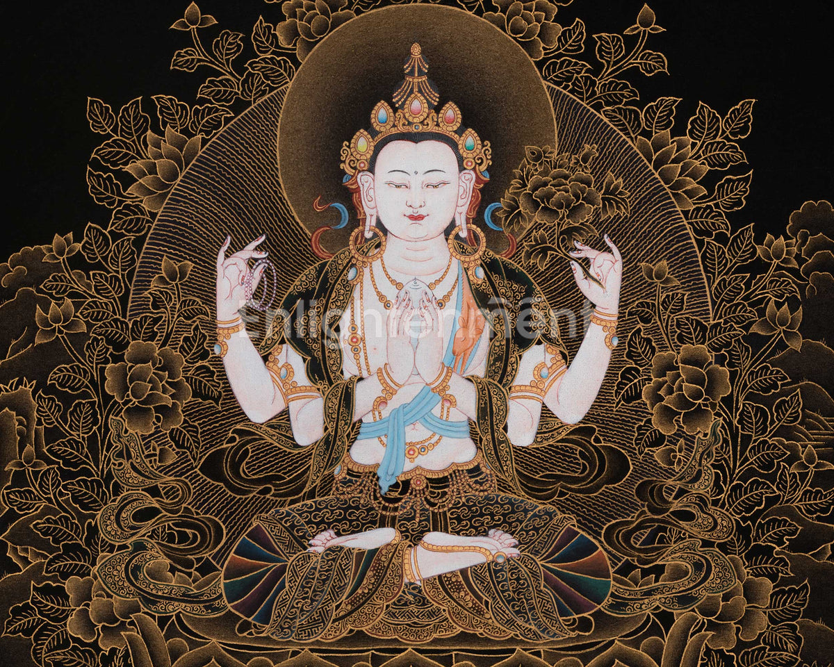 Chenrezig Deity of Infinite Compassion | Avalokiteshvara Thangka