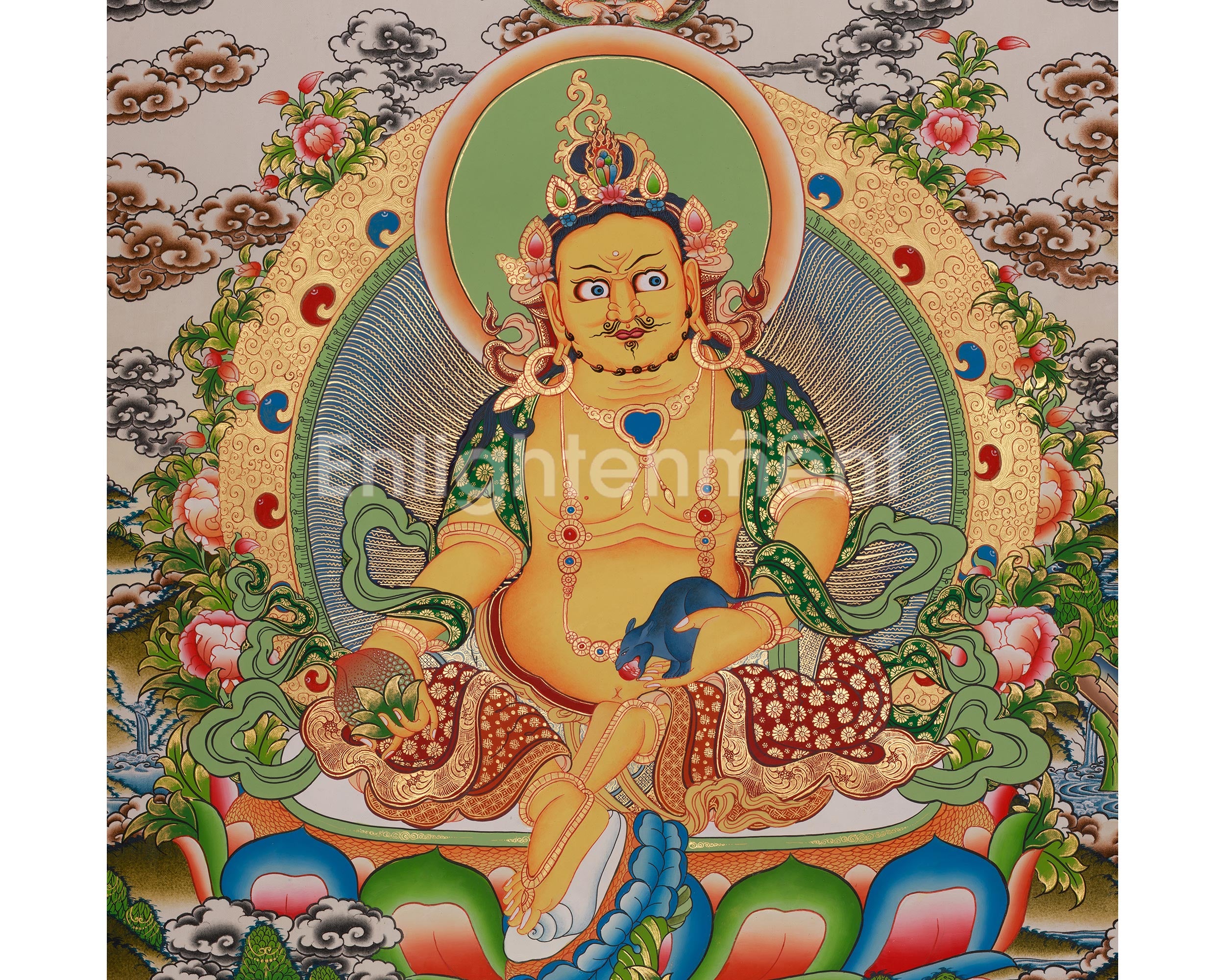 Dzambhala Buddhist Deity Thangka | Guardian of Prosperity