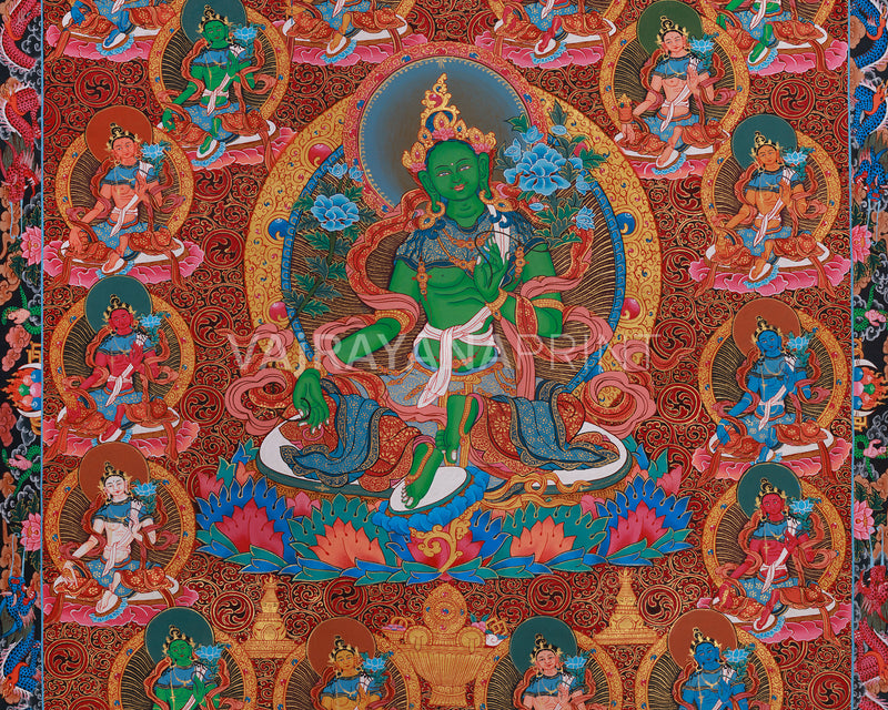 Divine 21 Taras Thangka Print | Buddhist Art of the 21 Manifestations of Tara