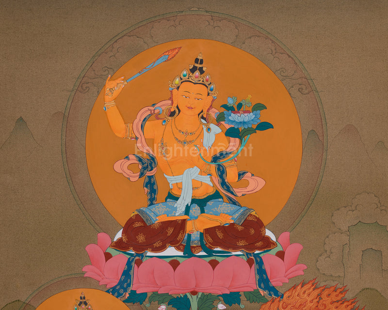 The Three Enlightened Bodhisattvas | Manjushri, Avalokiteshvara & Vajrapani