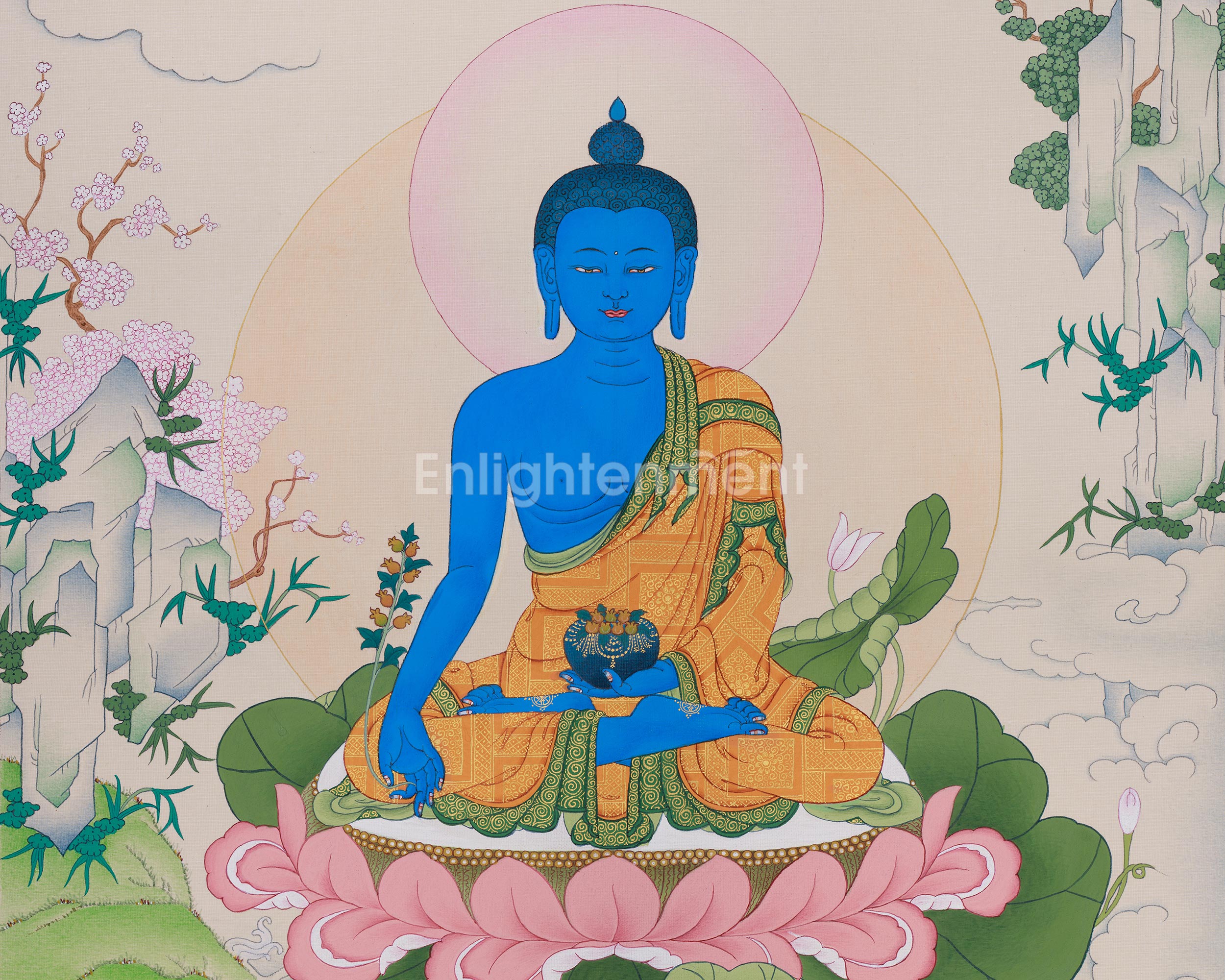 Healing Buddha Bhaisajyaguru Art | Medicine Buddha Thangka